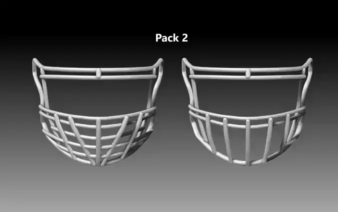 Facemask pack 2 for Riddell SPEEDFLEX helmet 3D print model