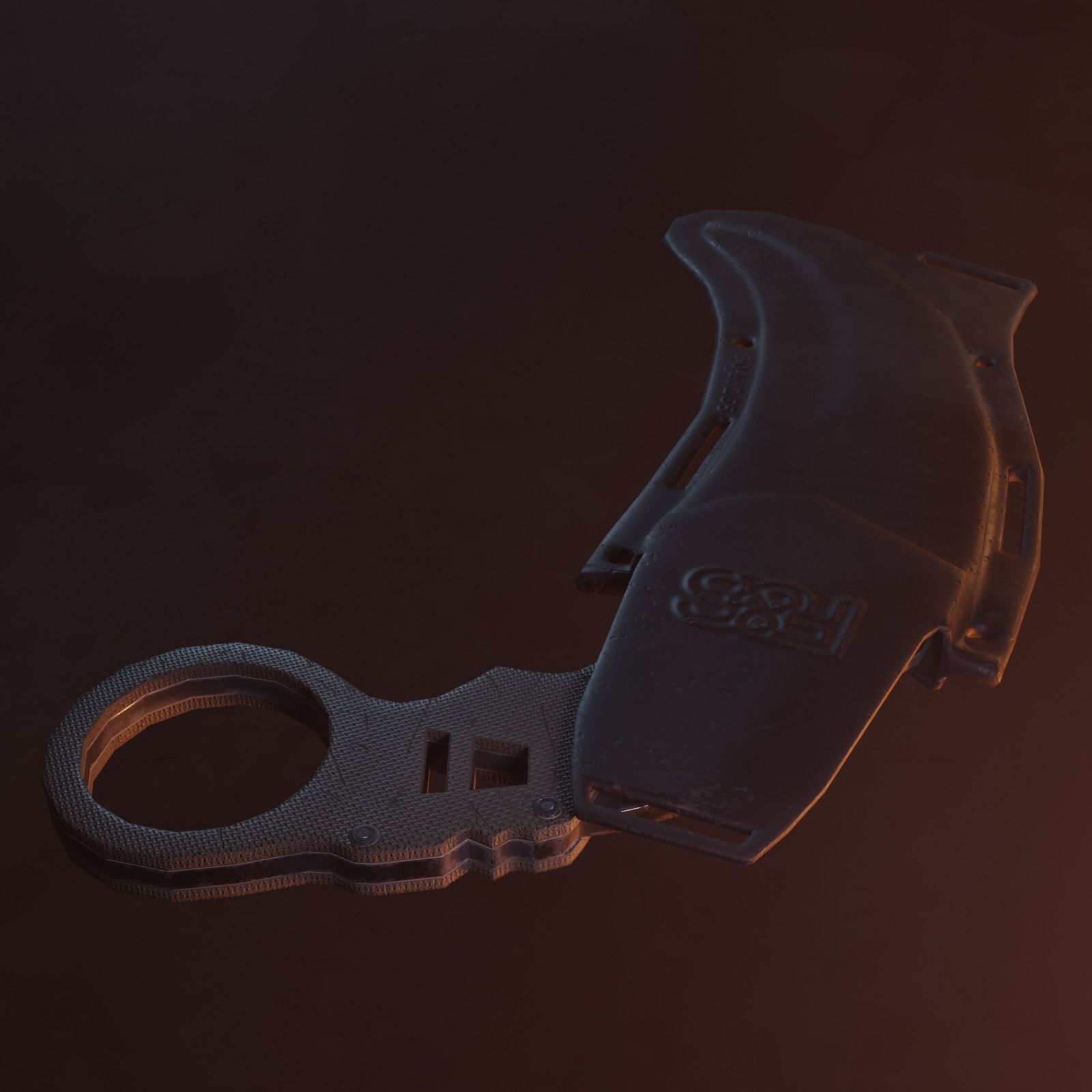 Karambit knife Low-poly 3D model_2
