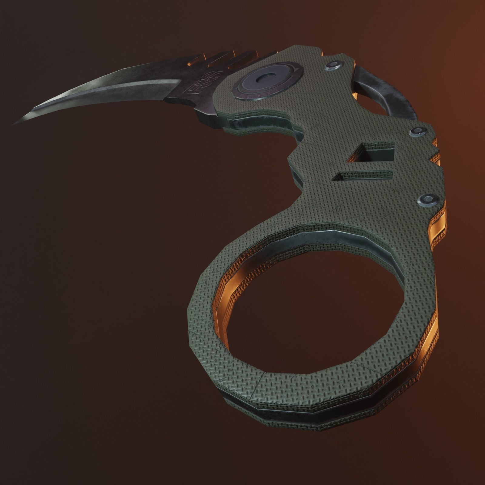 Karambit knife Low-poly 3D model_3