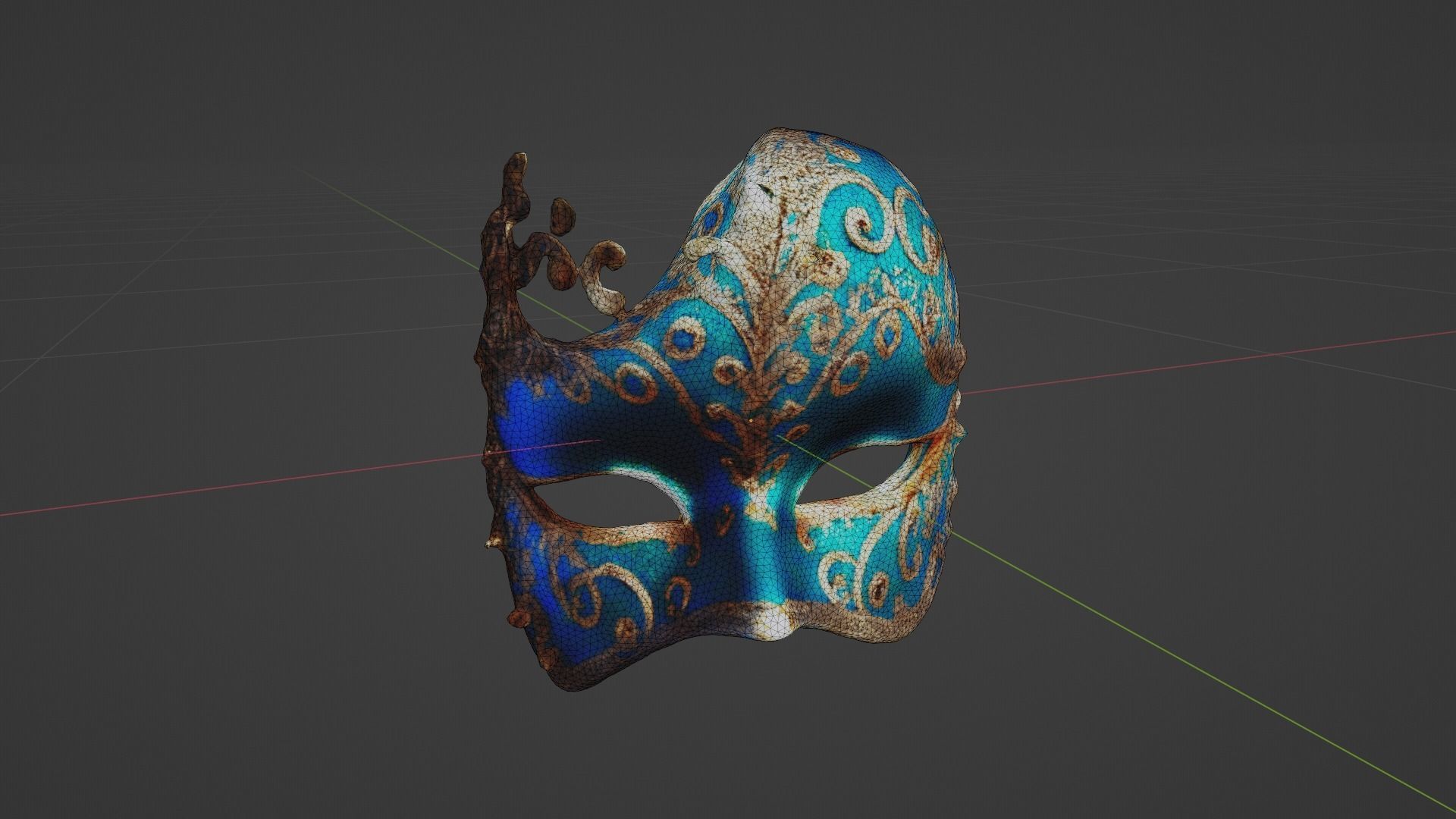Cosplay Mask Low-poly 3D model_8