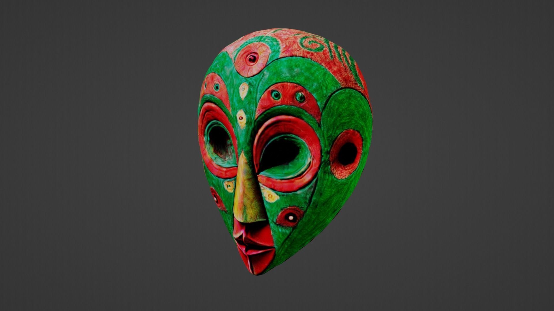 Halloween Mask Low-poly 3D model_2
