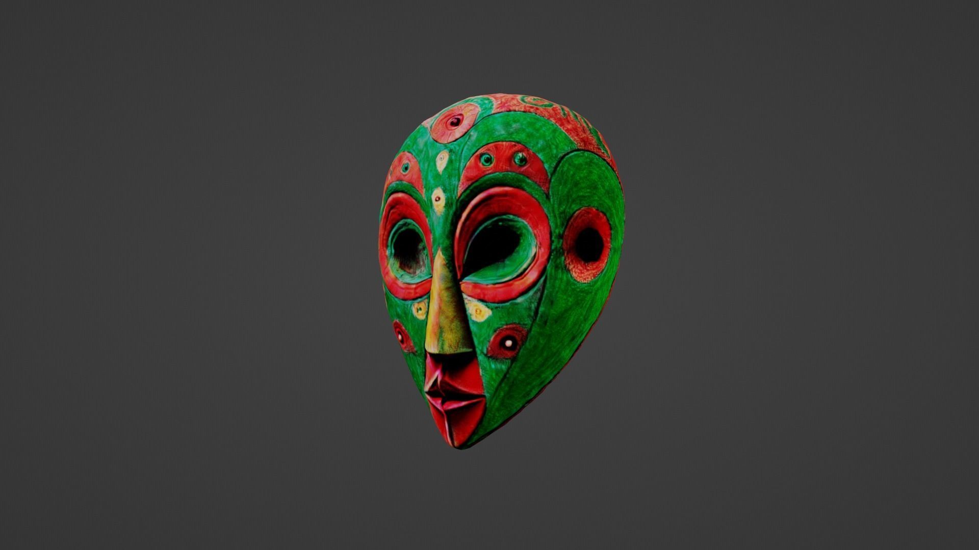 Halloween Mask Low-poly 3D model_6