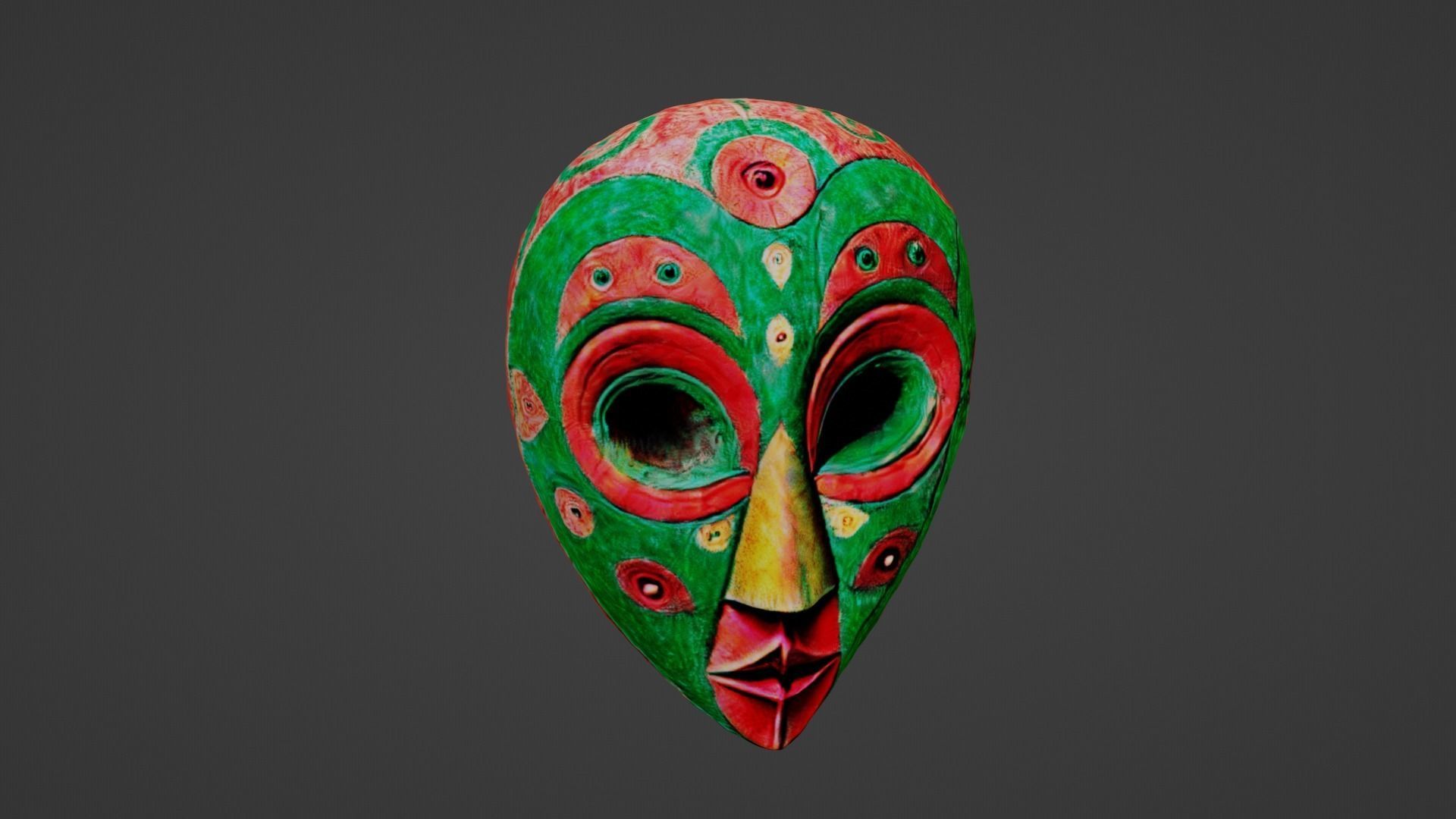 Halloween Mask Low-poly 3D model_1