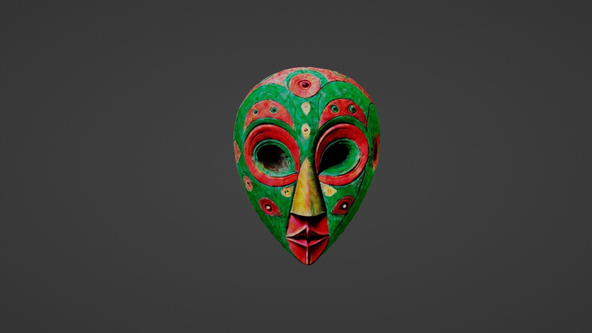 Halloween Mask Low-poly 3D model_5