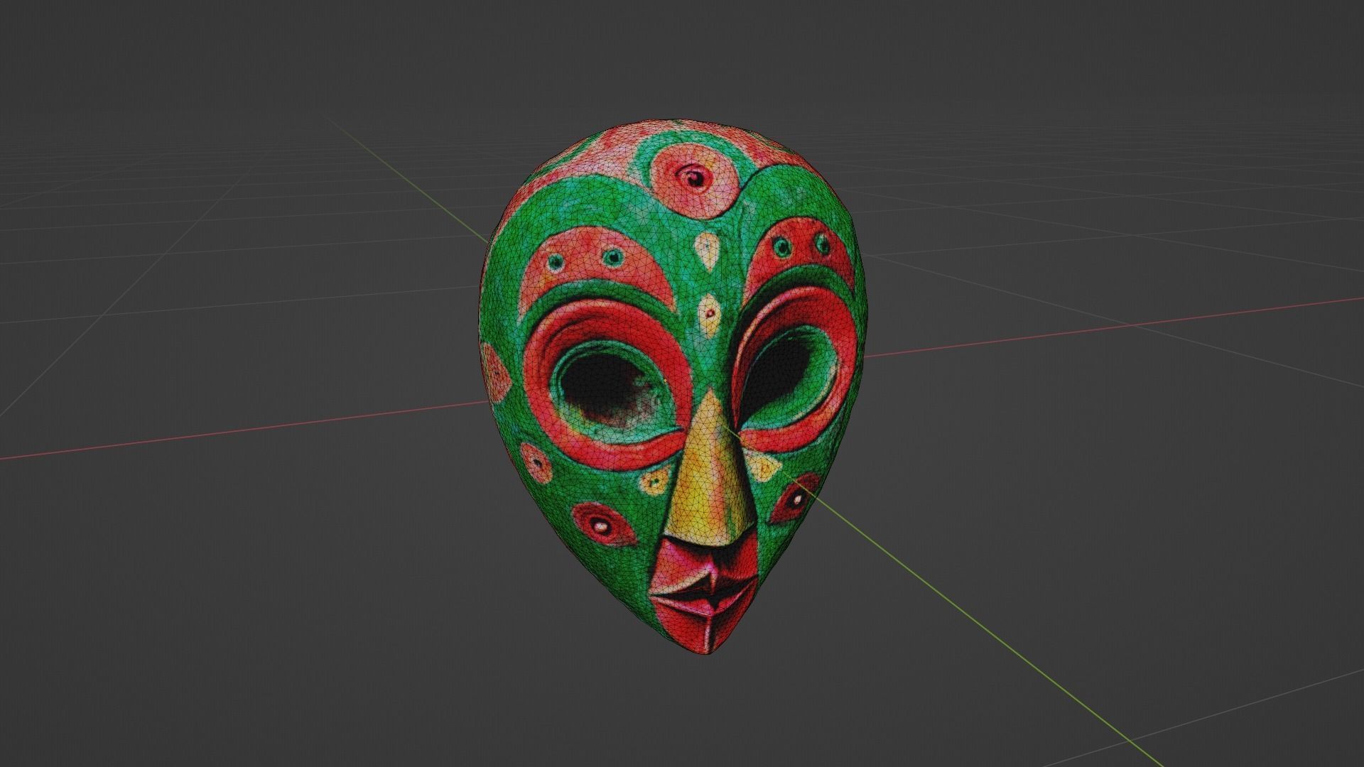 Halloween Mask Low-poly 3D model_8