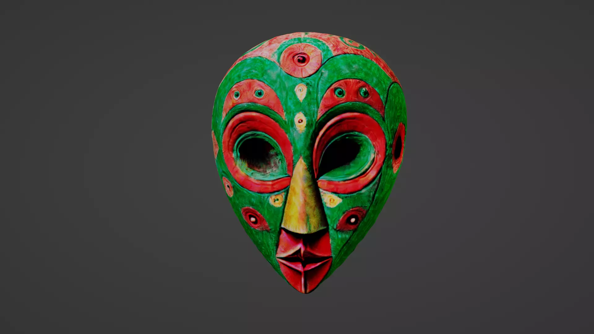 Halloween Mask Low-poly 3D model_0