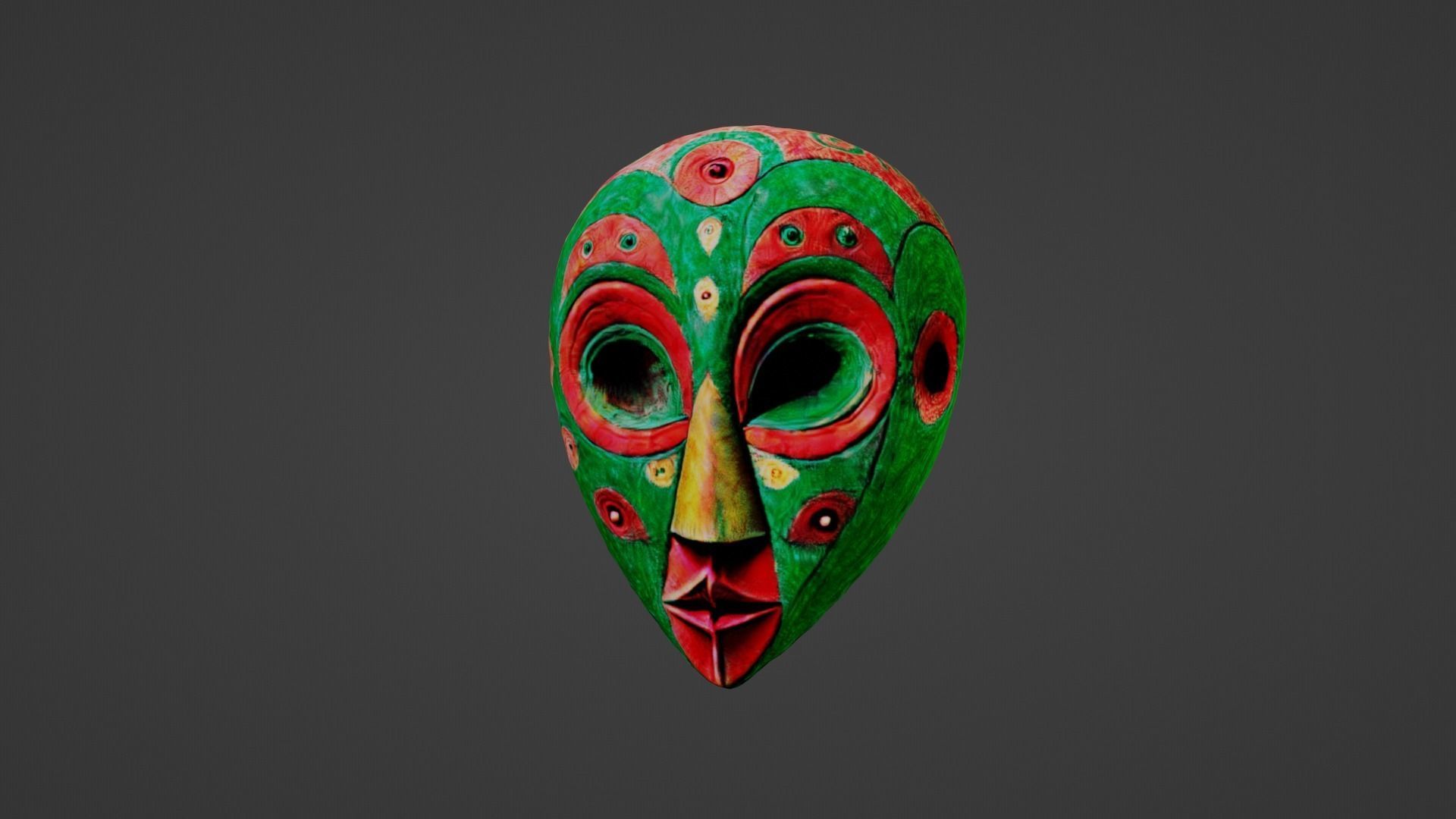 Halloween Mask Low-poly 3D model_4