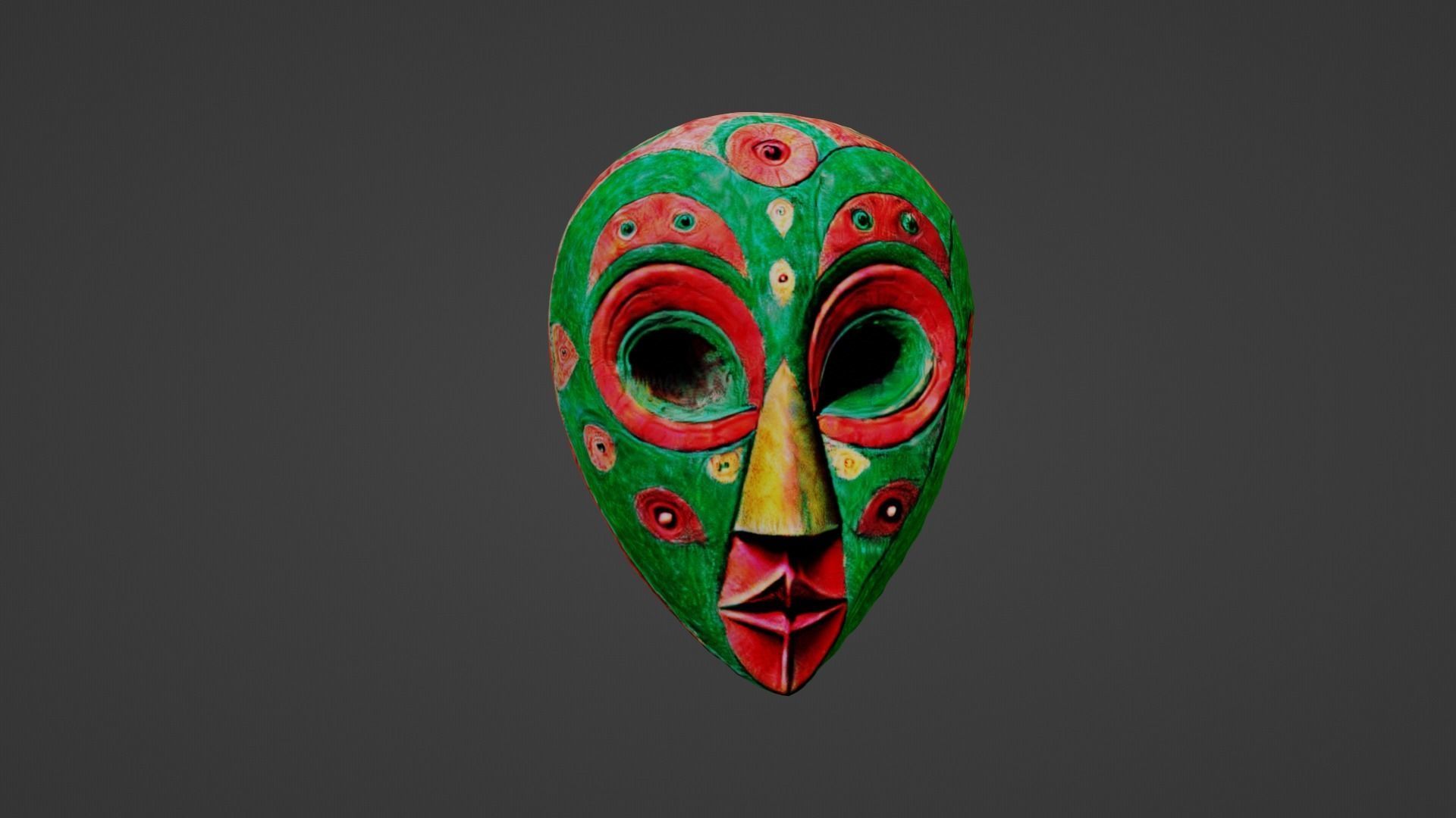 Halloween Mask Low-poly 3D model_7