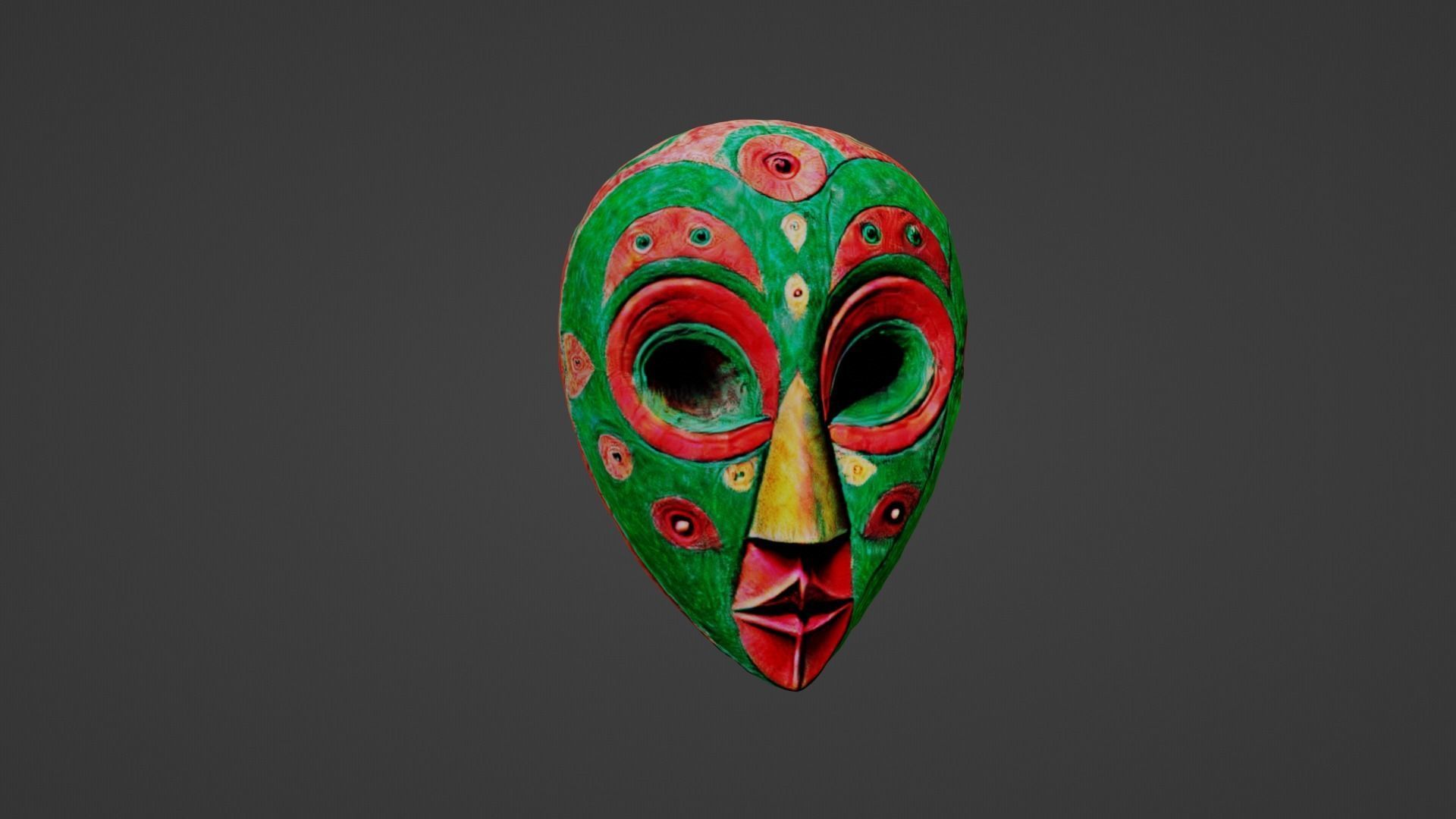 Halloween Mask Low-poly 3D model_3