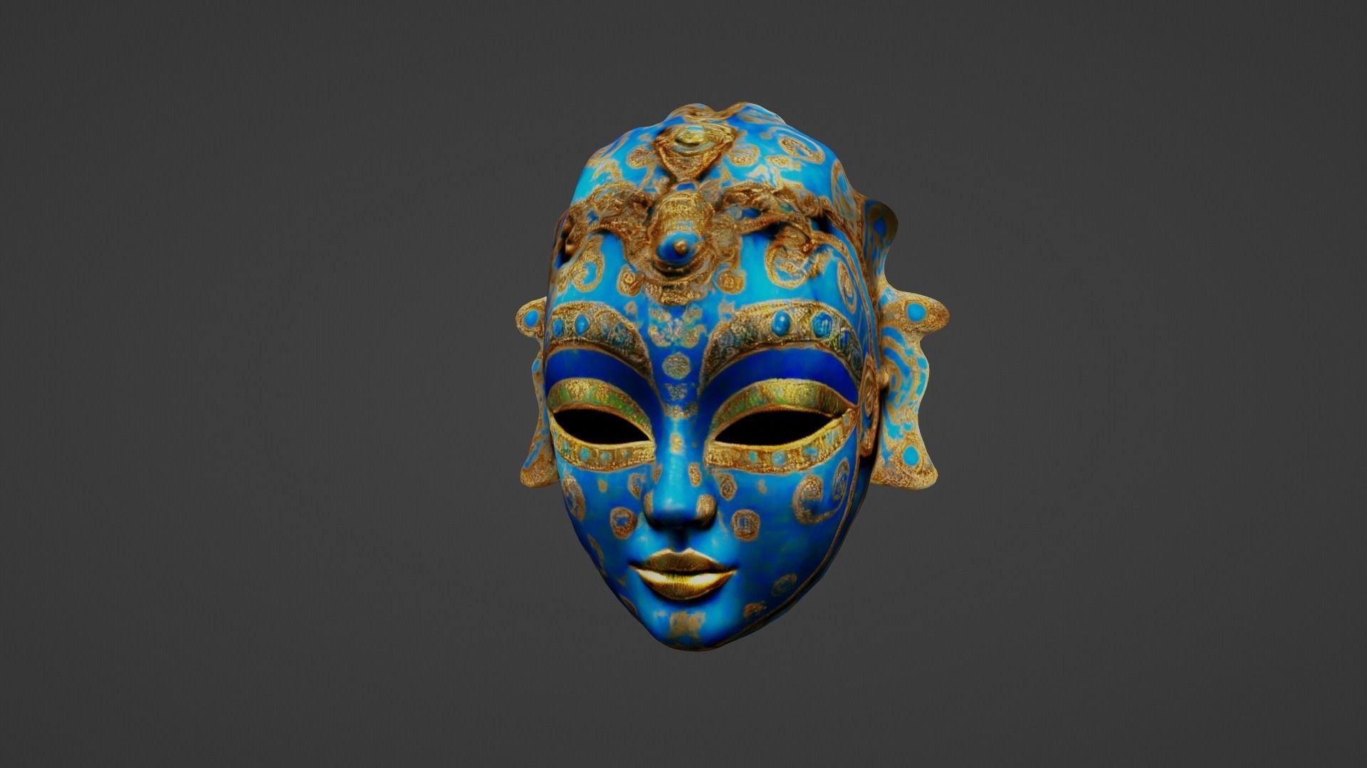 Halloween Mask Low-poly 3D model_4