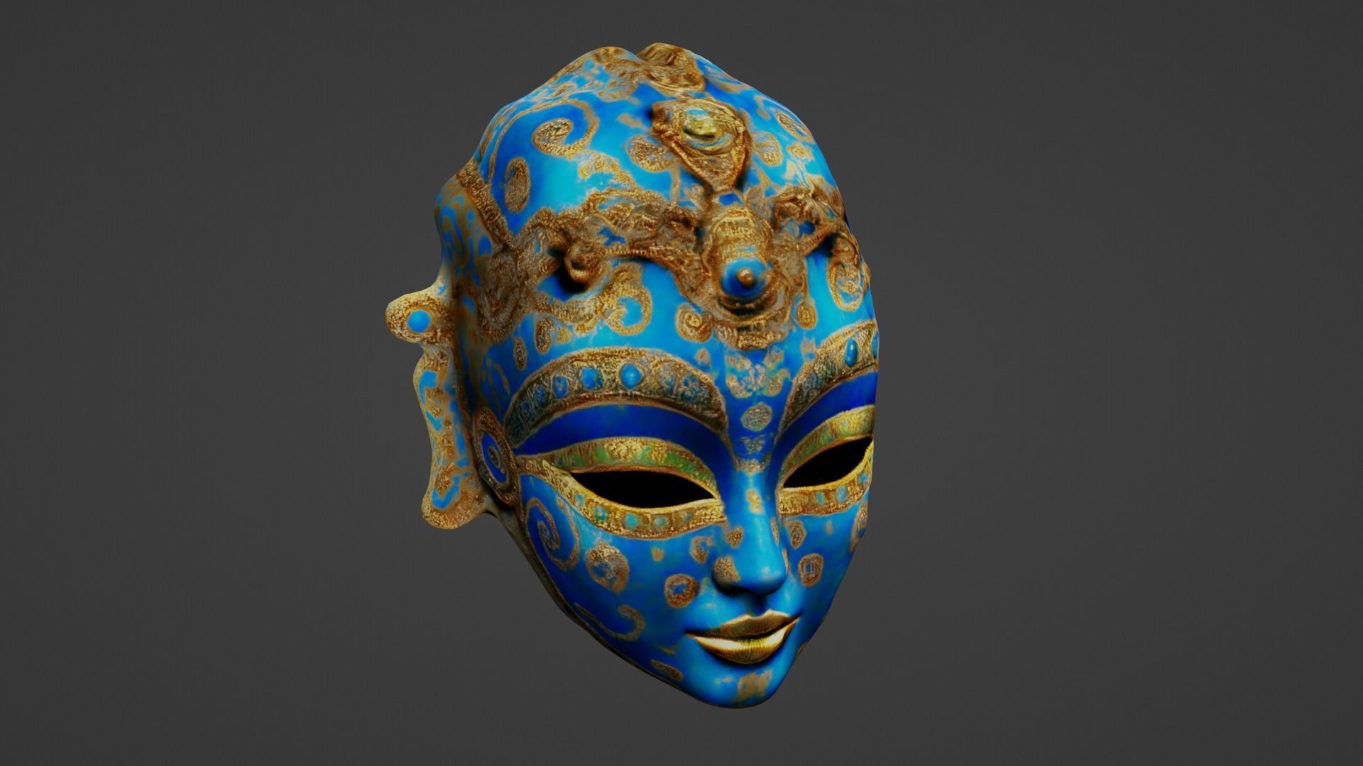 Halloween Mask Low-poly 3D model_1