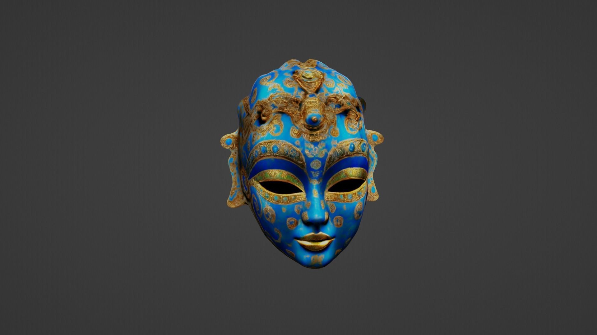 Halloween Mask Low-poly 3D model_5