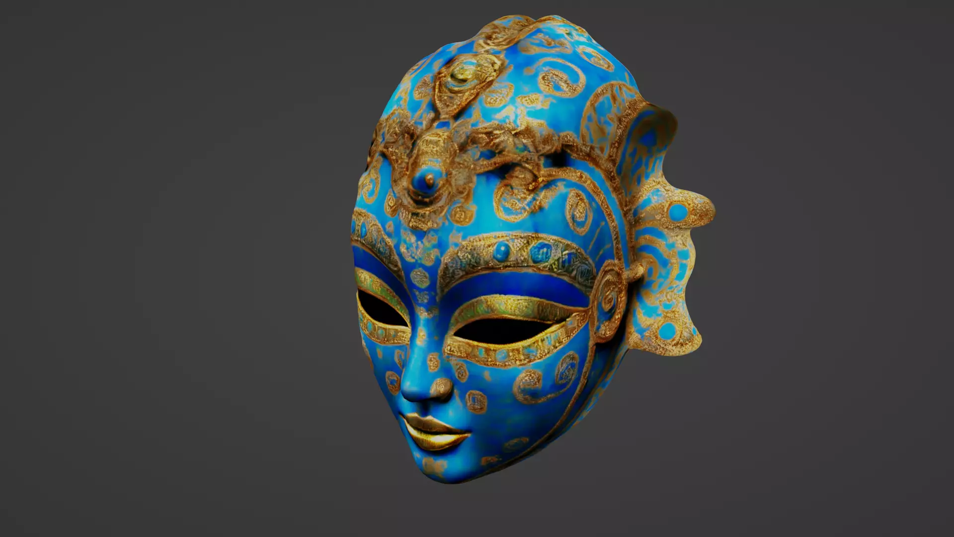 Halloween Mask Low-poly 3D model_0