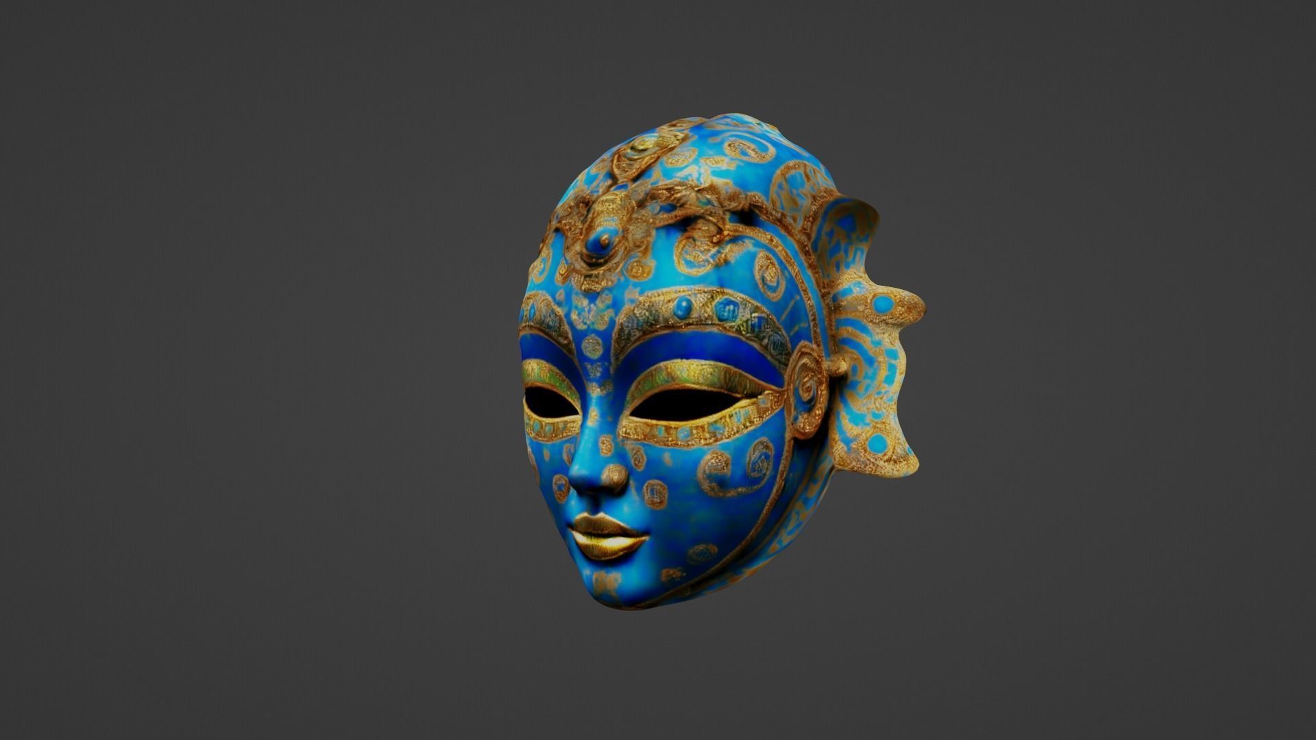 Halloween Mask Low-poly 3D model_6
