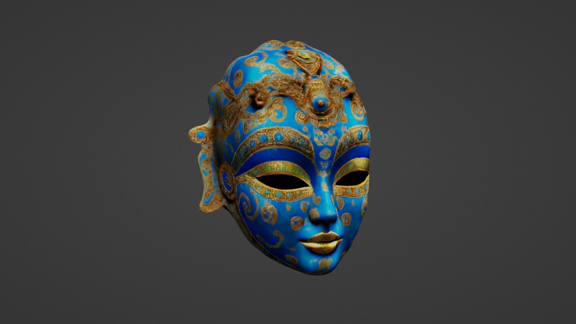 Halloween Mask Low-poly 3D model_3