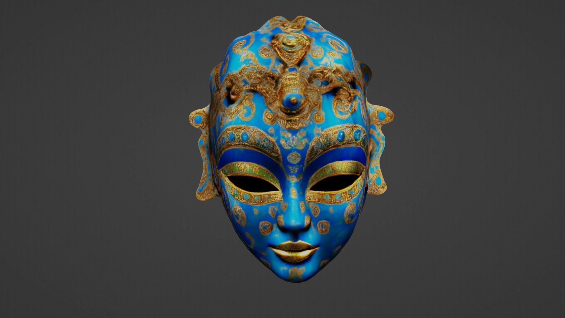 Halloween Mask Low-poly 3D model_2