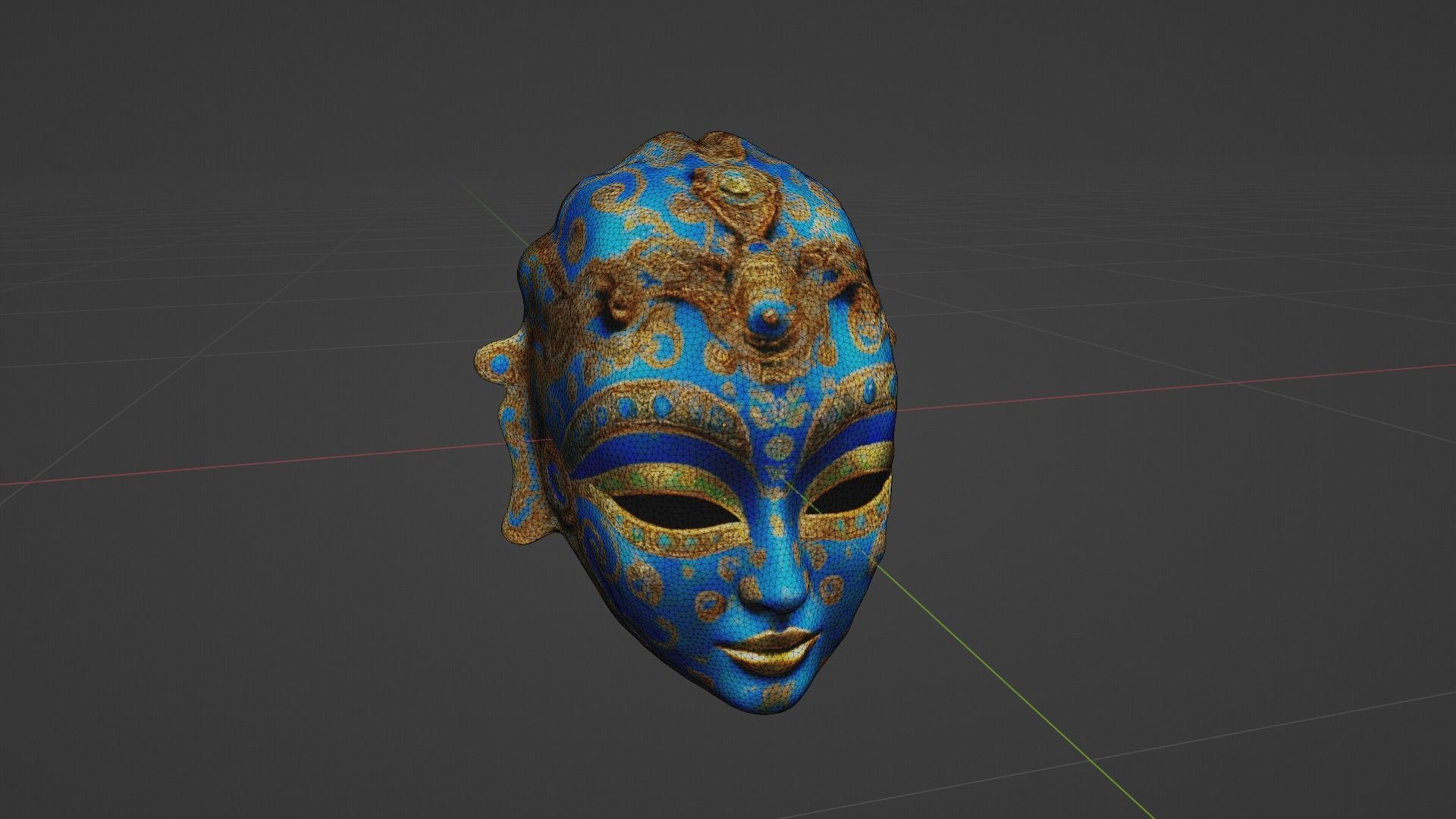 Halloween Mask Low-poly 3D model_8