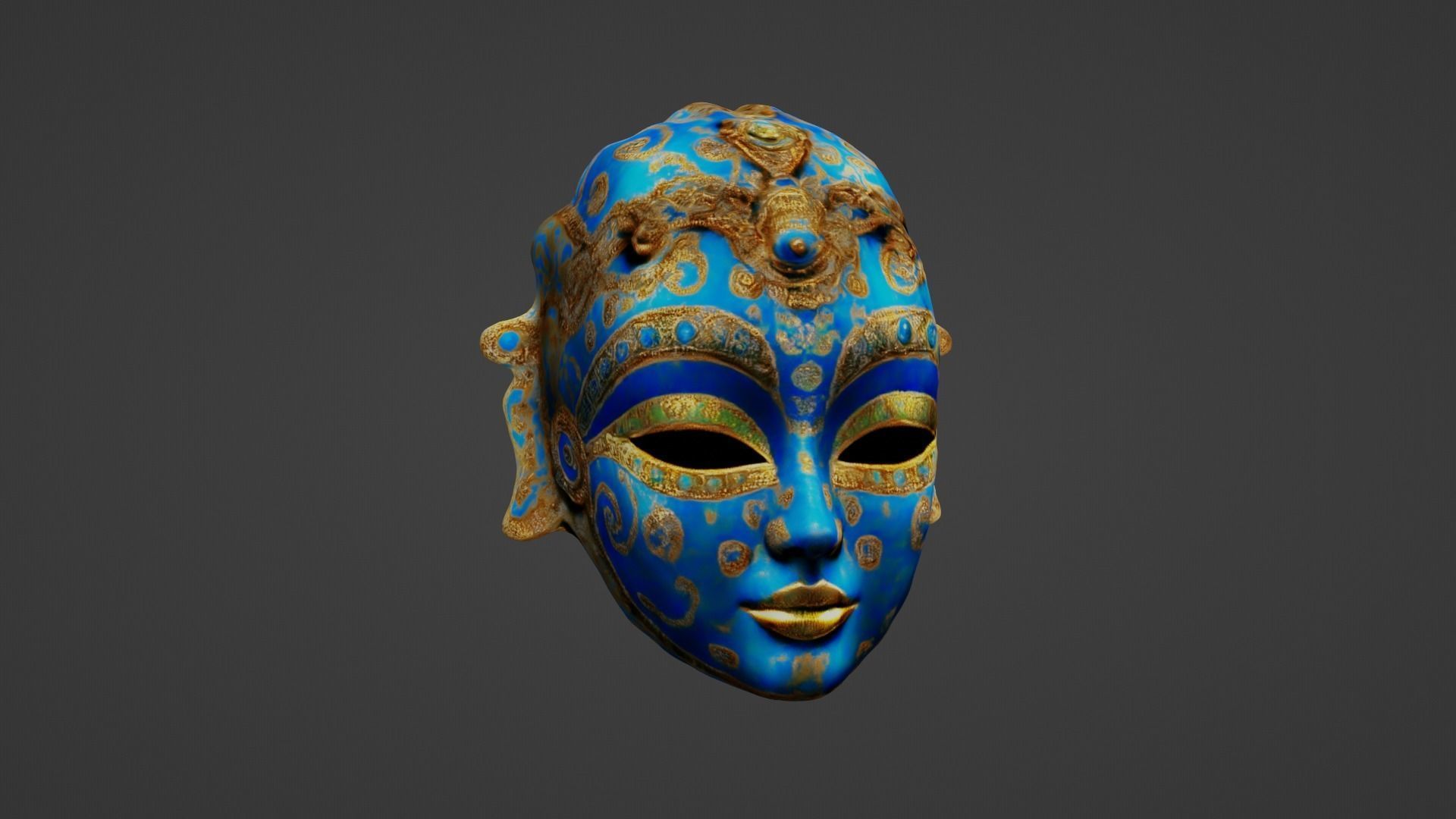 Halloween Mask Low-poly 3D model_7