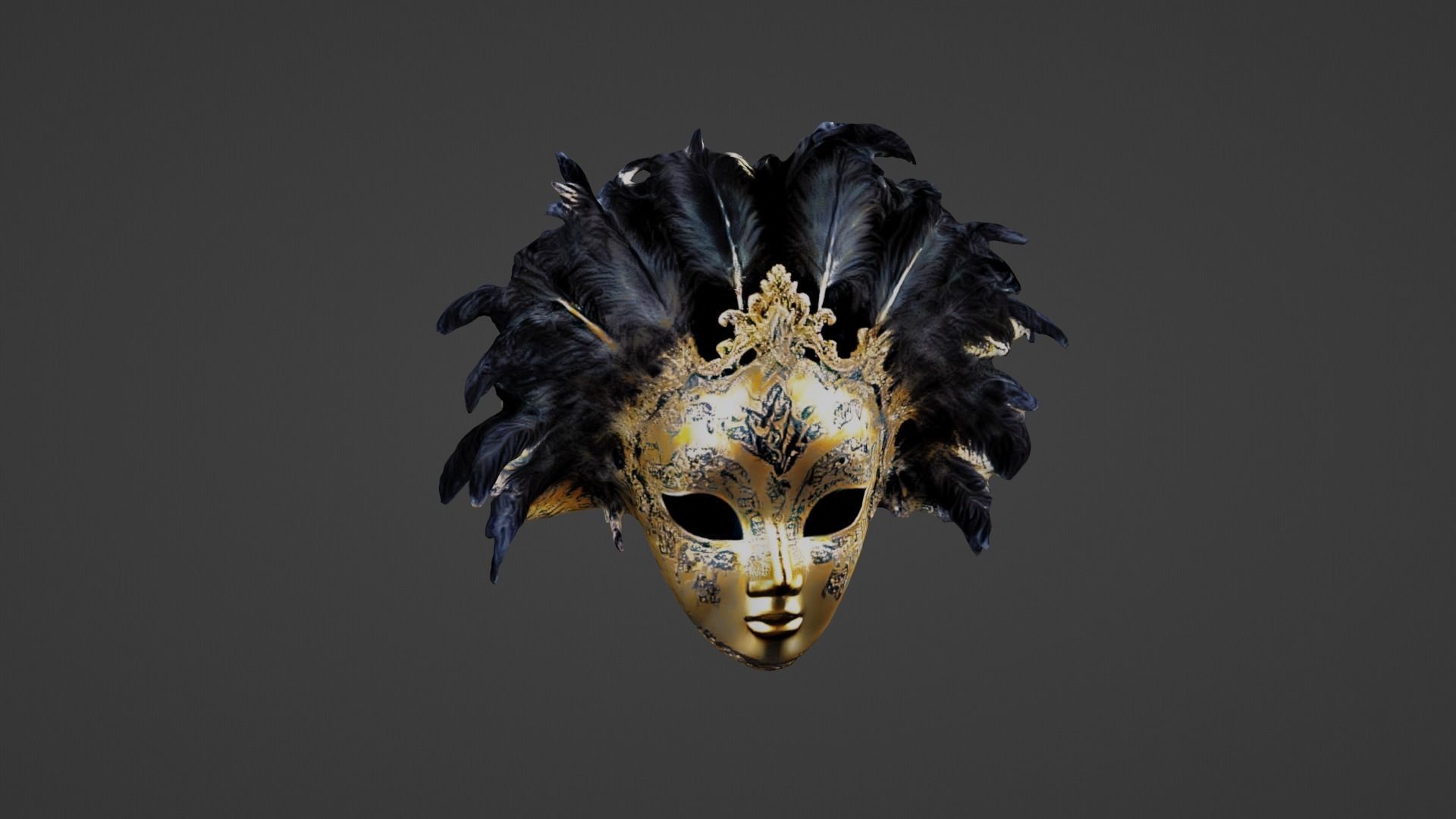 Halloween Mask Low-poly 3D model_7