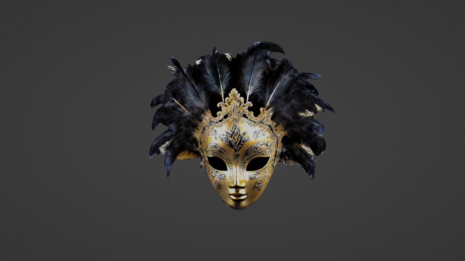 Halloween Mask Low-poly 3D model_4