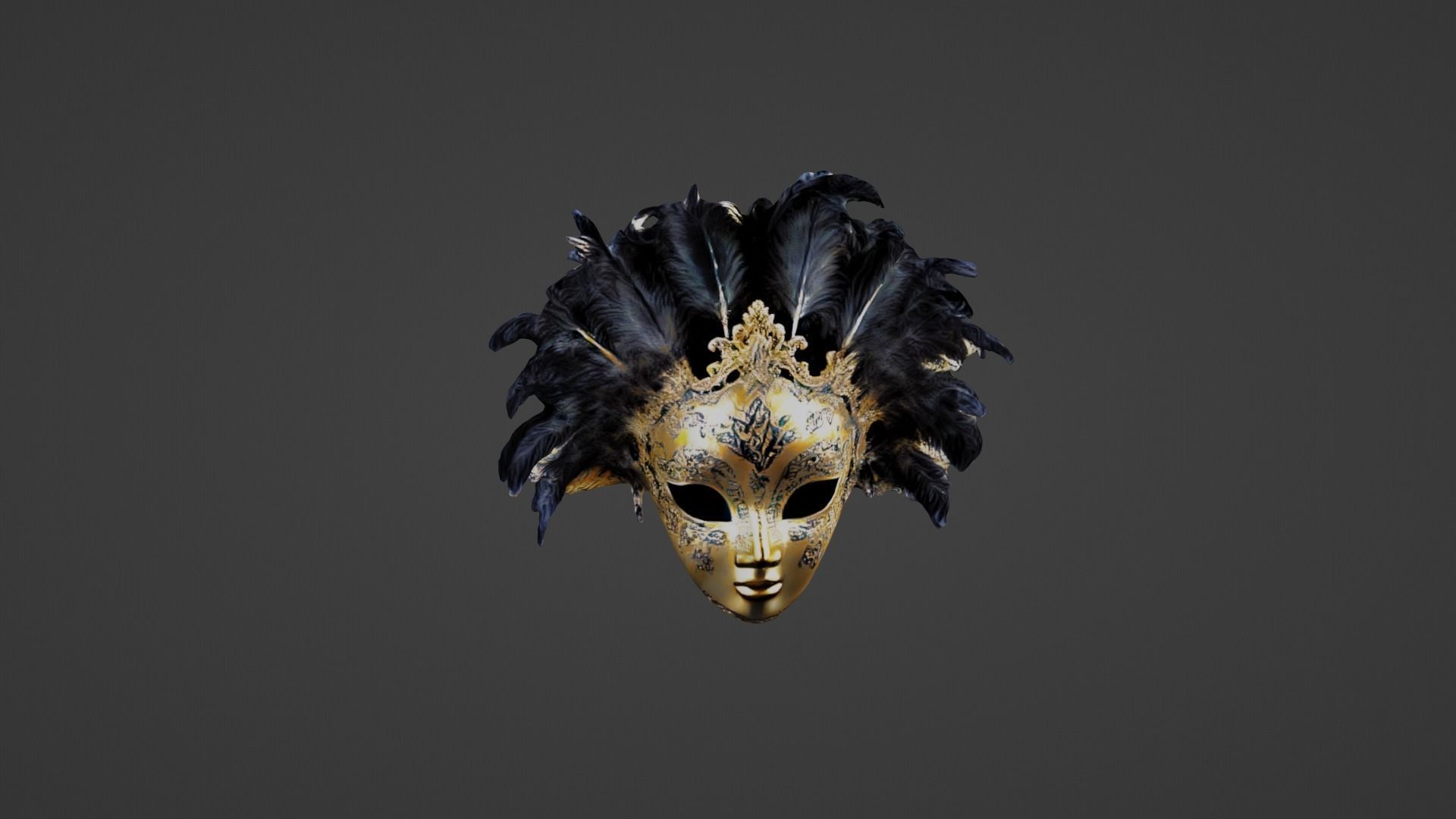 Halloween Mask Low-poly 3D model_5