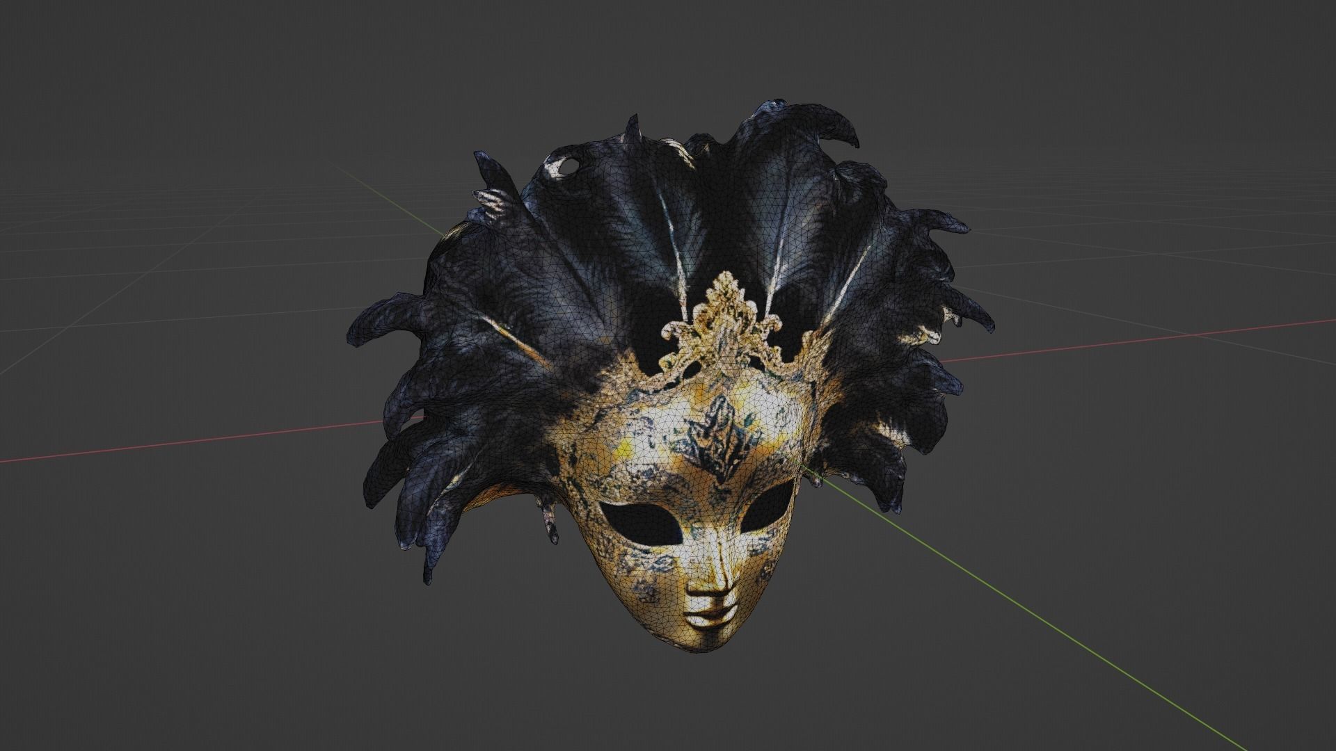 Halloween Mask Low-poly 3D model_8