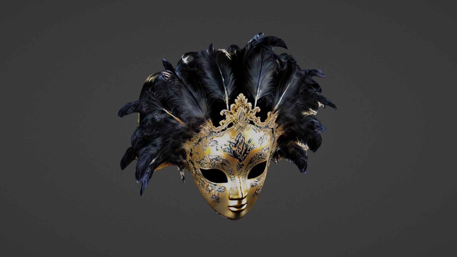 Halloween Mask Low-poly 3D model_1