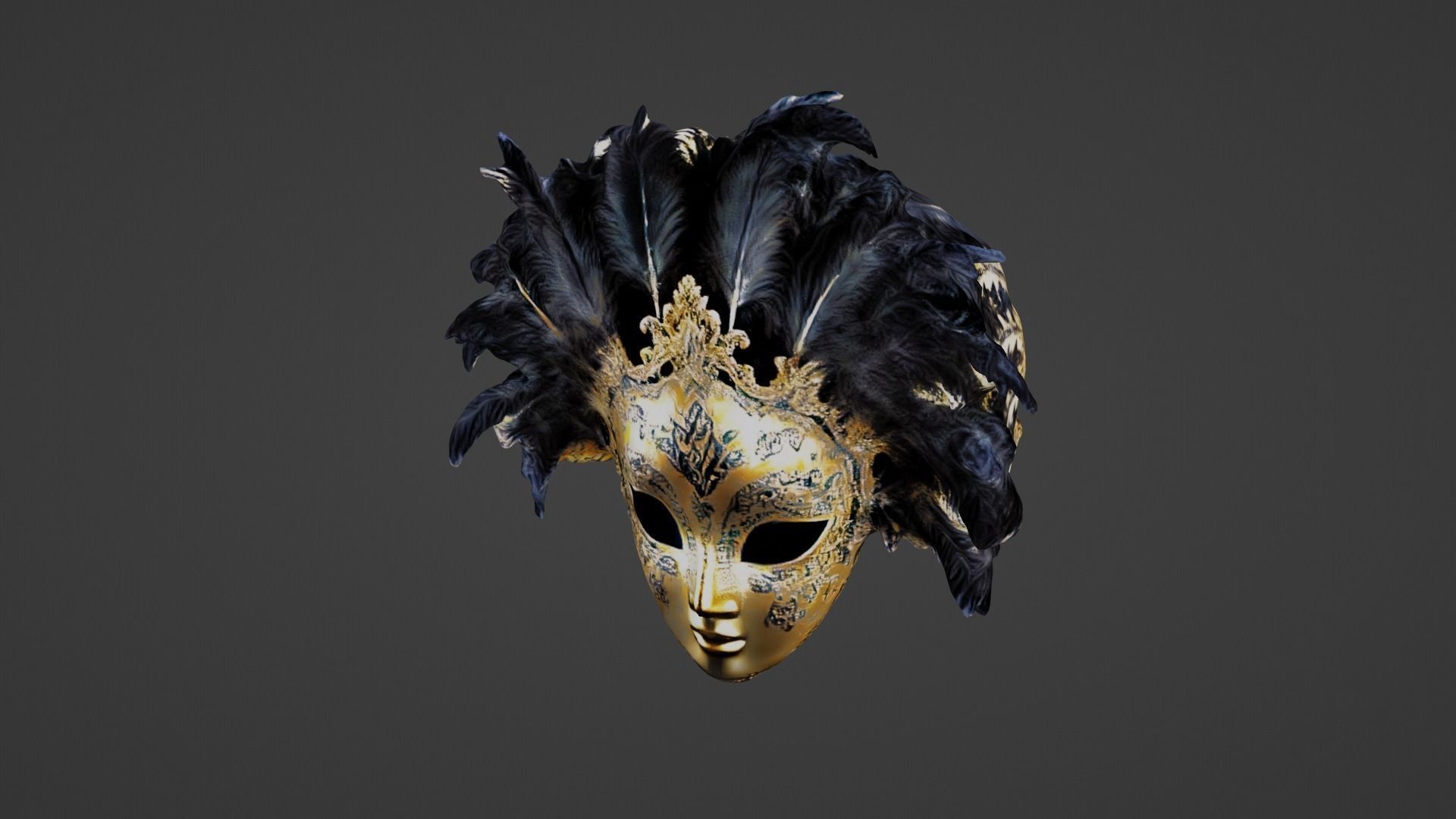Halloween Mask Low-poly 3D model_2