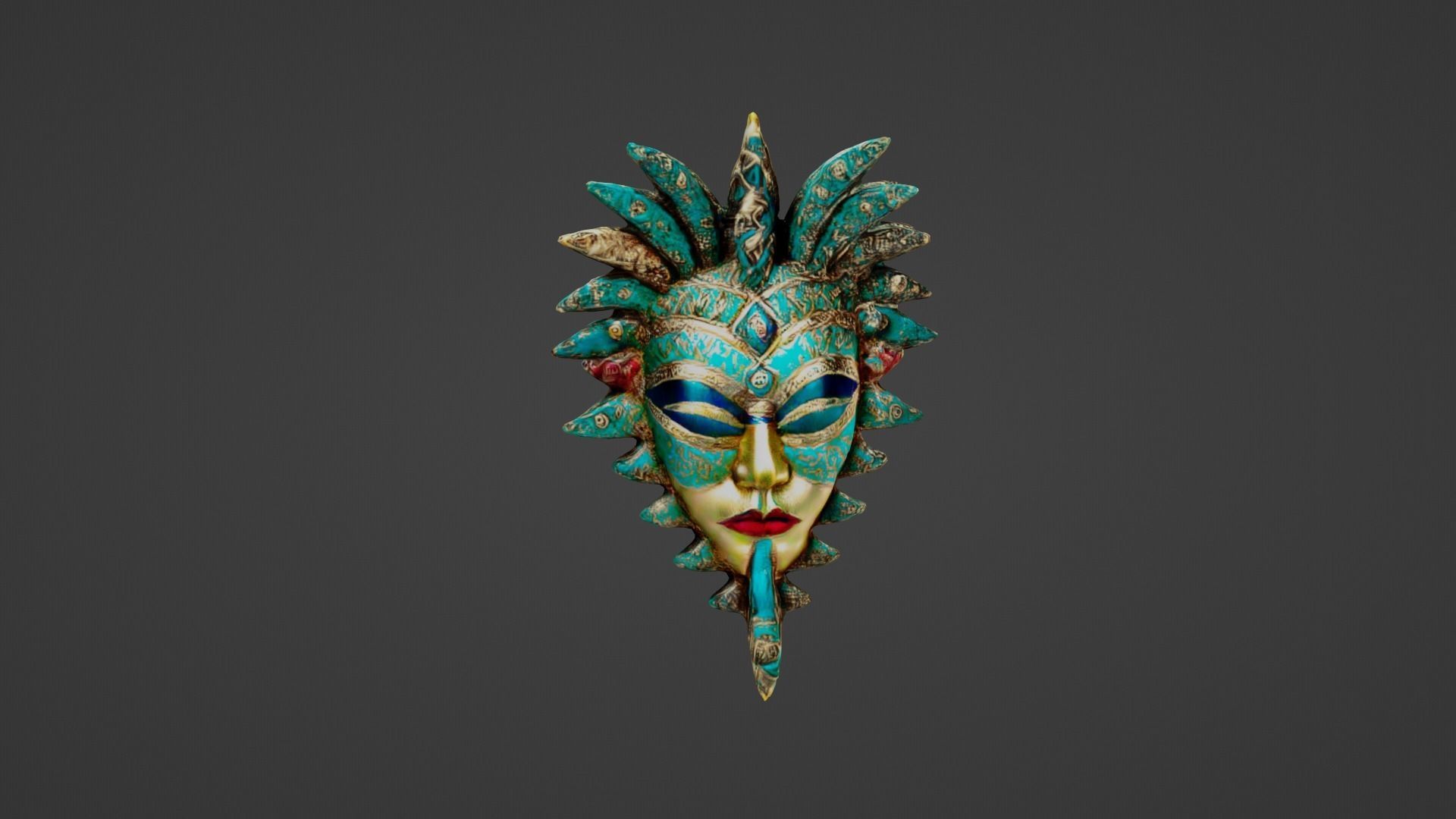 Halloween Mask Low-poly 3D model_5