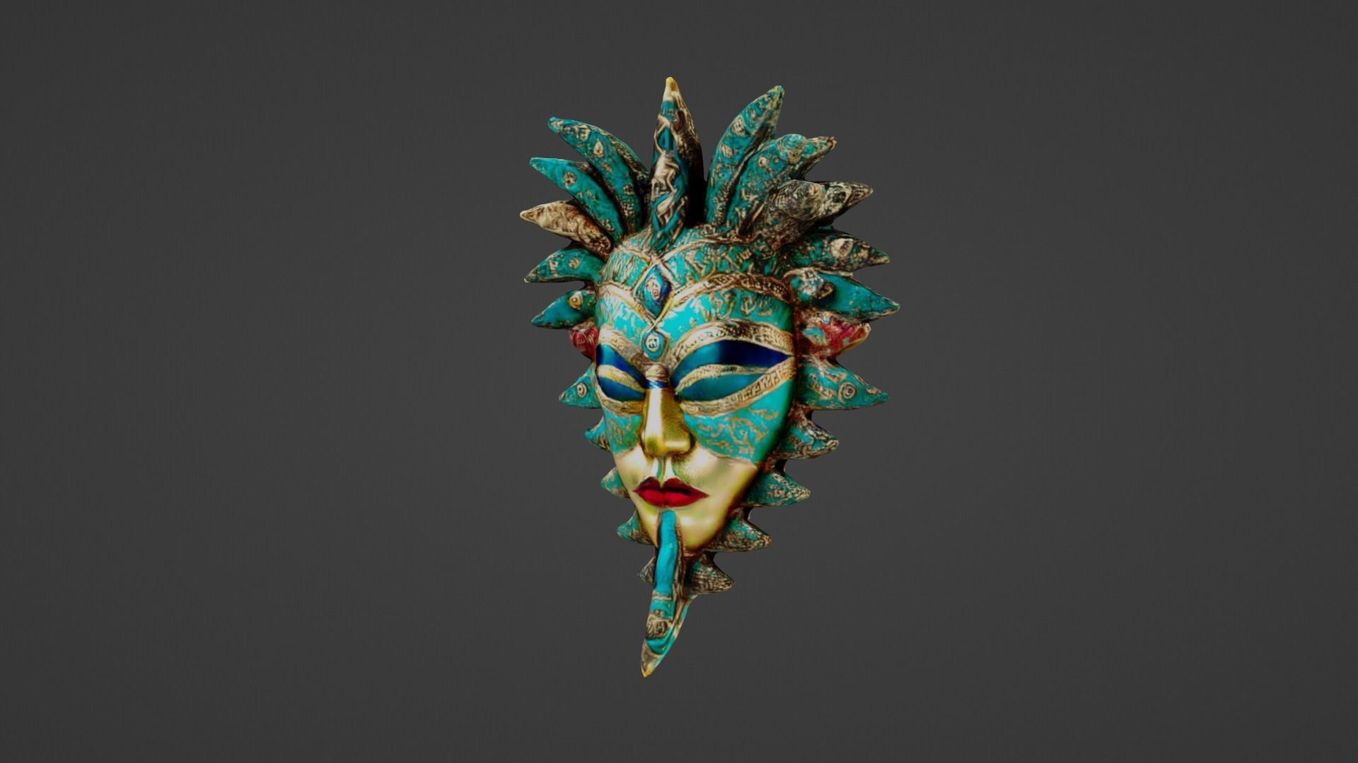 Halloween Mask Low-poly 3D model_6