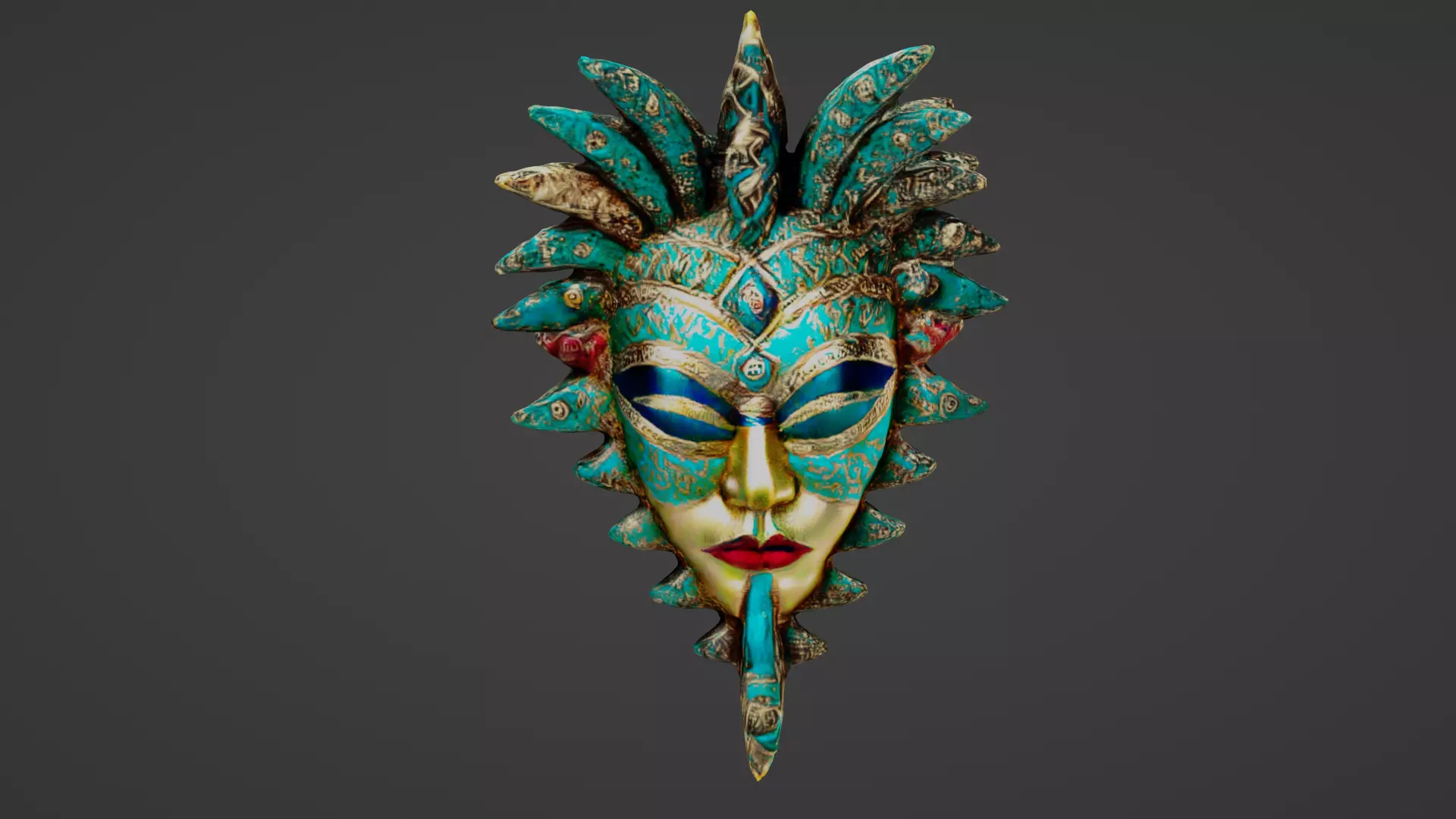 Halloween Mask Low-poly 3D model_0