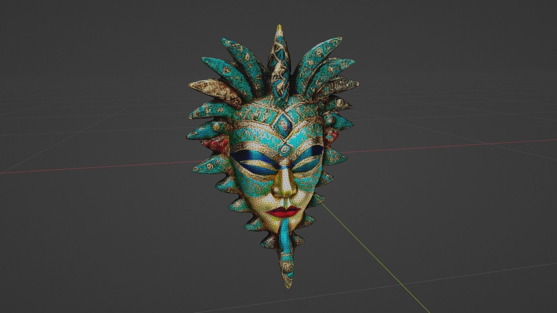 Halloween Mask Low-poly 3D model_8