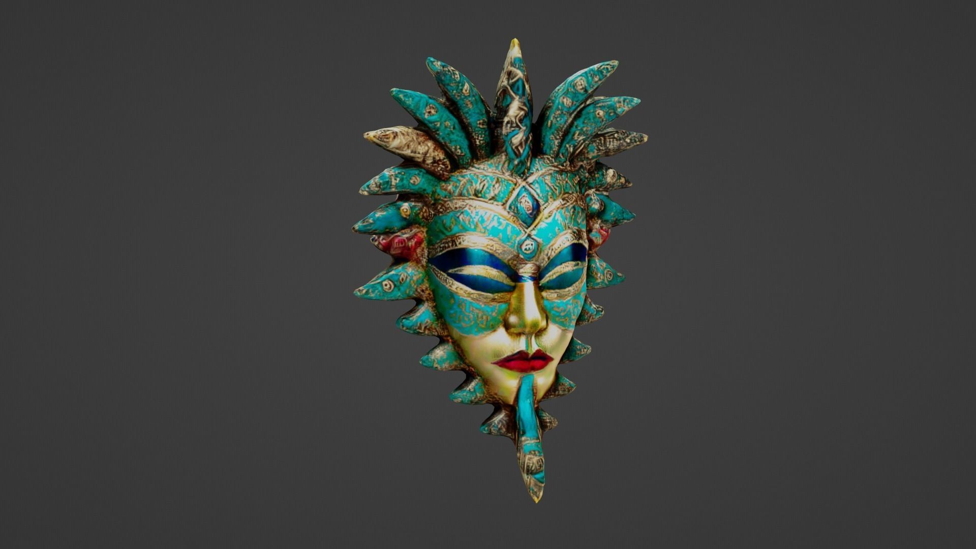 Halloween Mask Low-poly 3D model_3