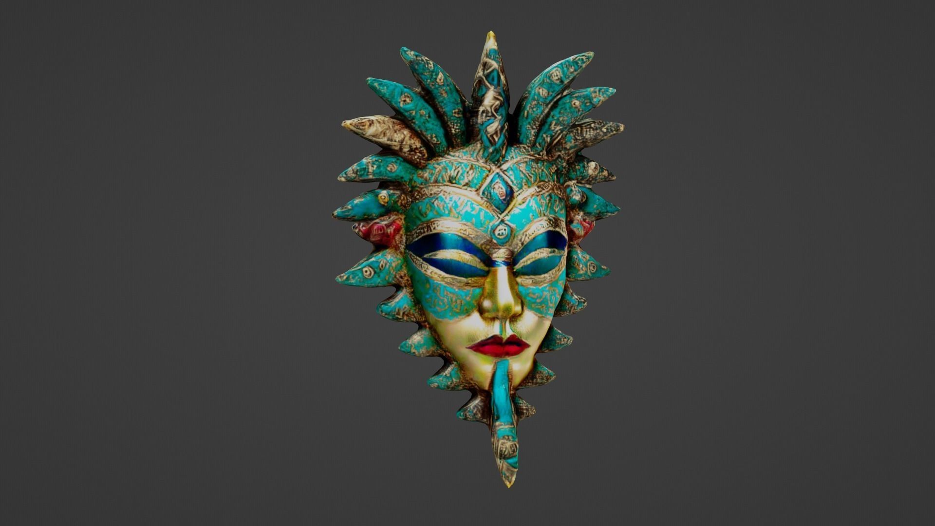 Halloween Mask Low-poly 3D model_7