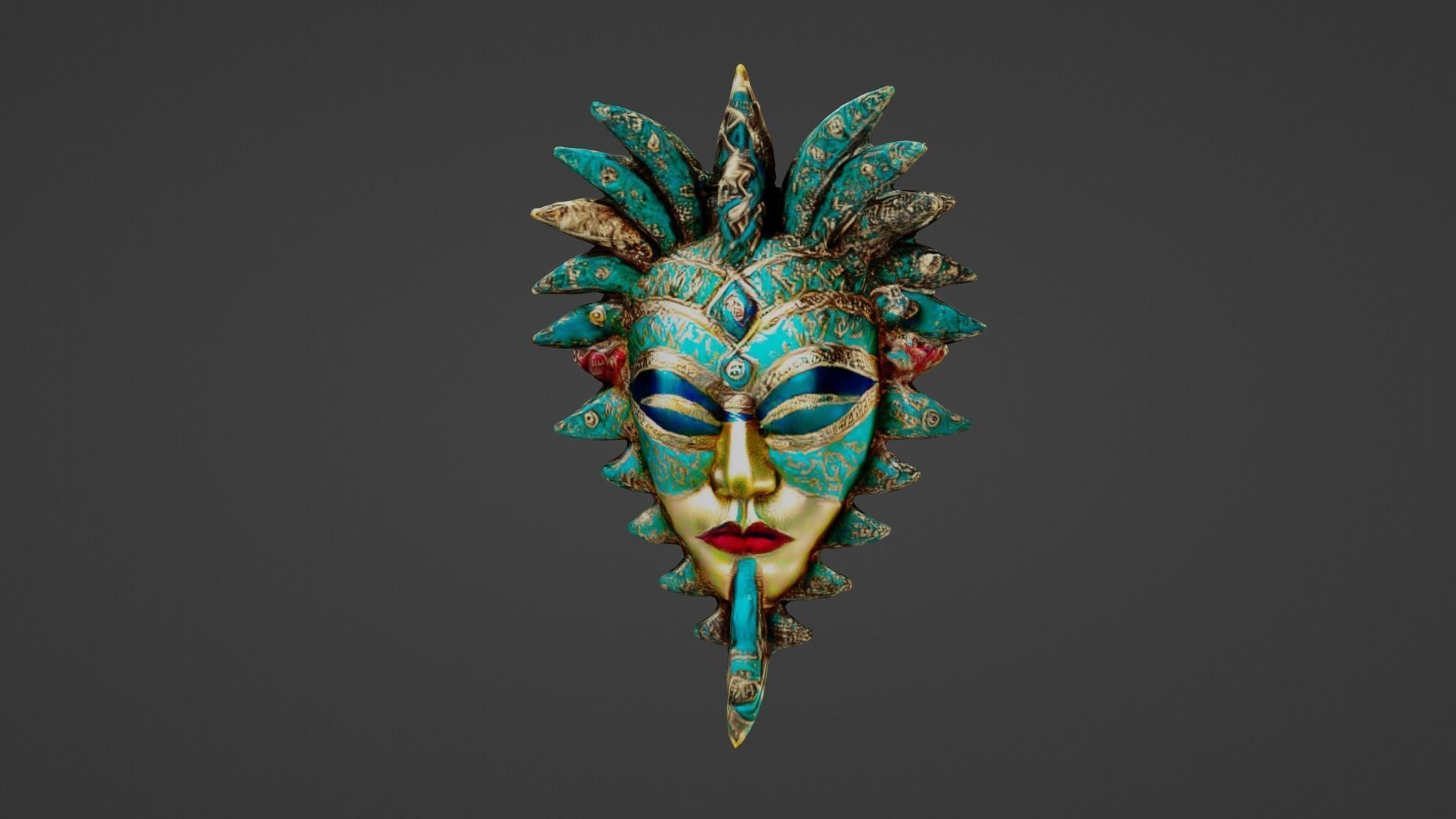 Halloween Mask Low-poly 3D model_4