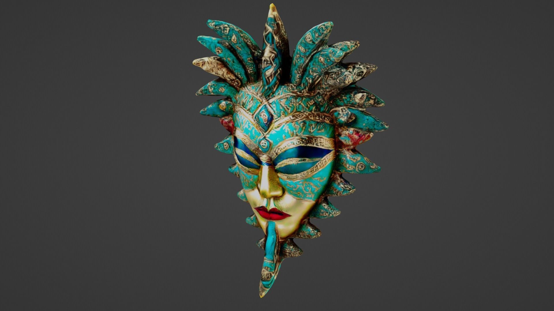 Halloween Mask Low-poly 3D model_2