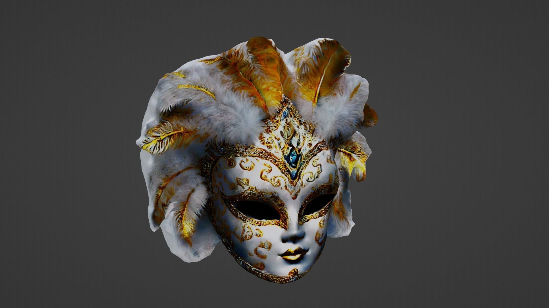 Halloween Mask Low-poly 3D model_1