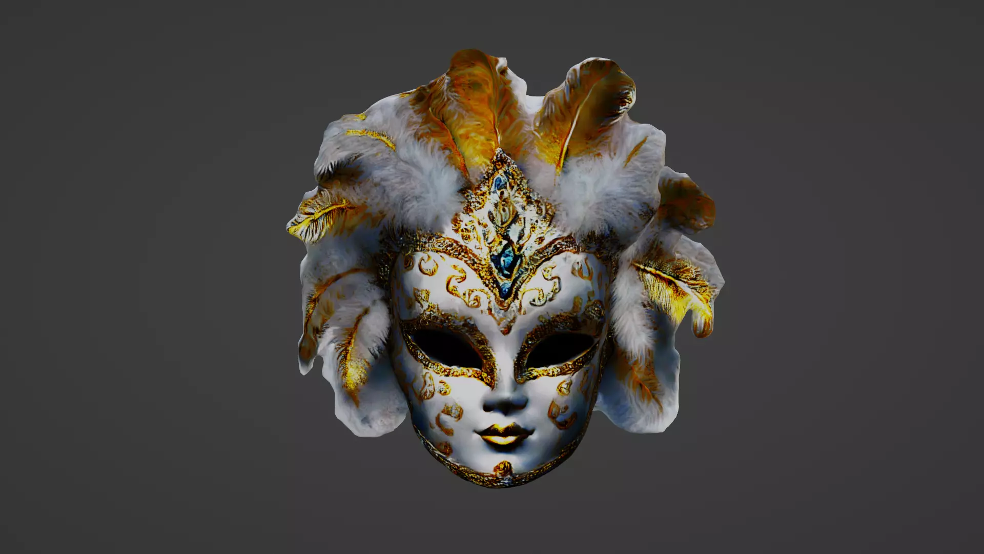 Halloween Mask Low-poly 3D model_0