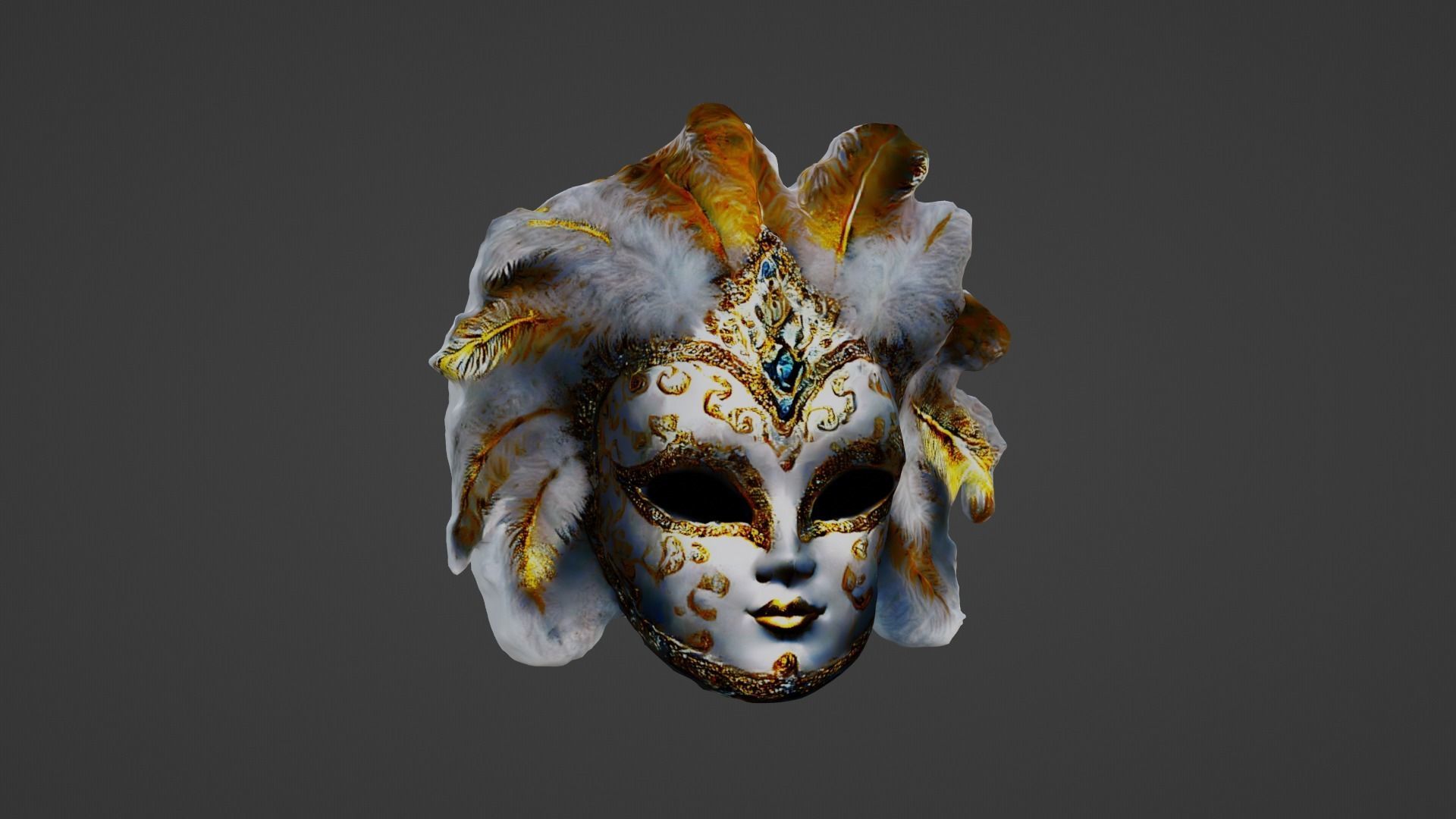 Halloween Mask Low-poly 3D model_7