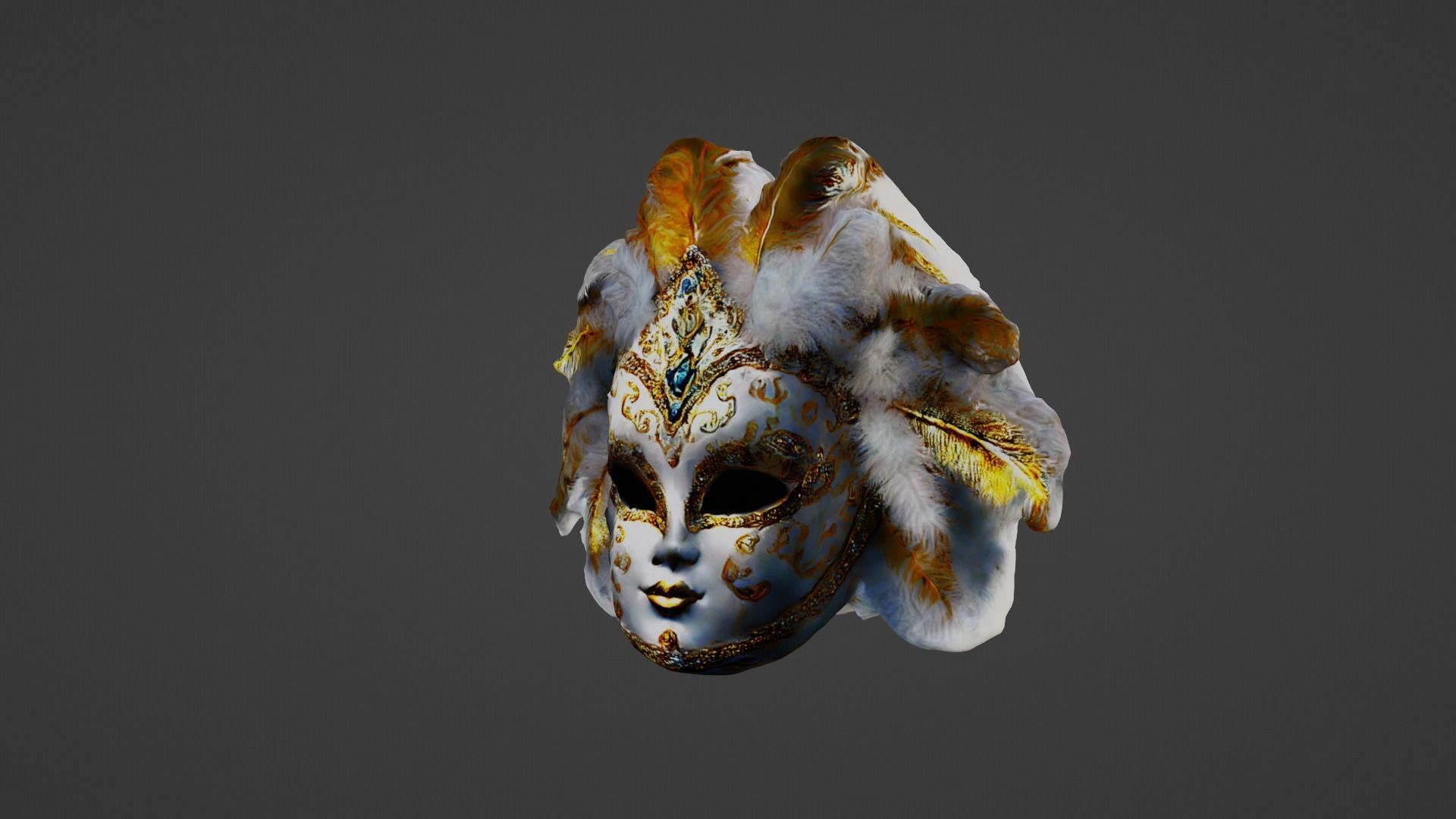 Halloween Mask Low-poly 3D model_6