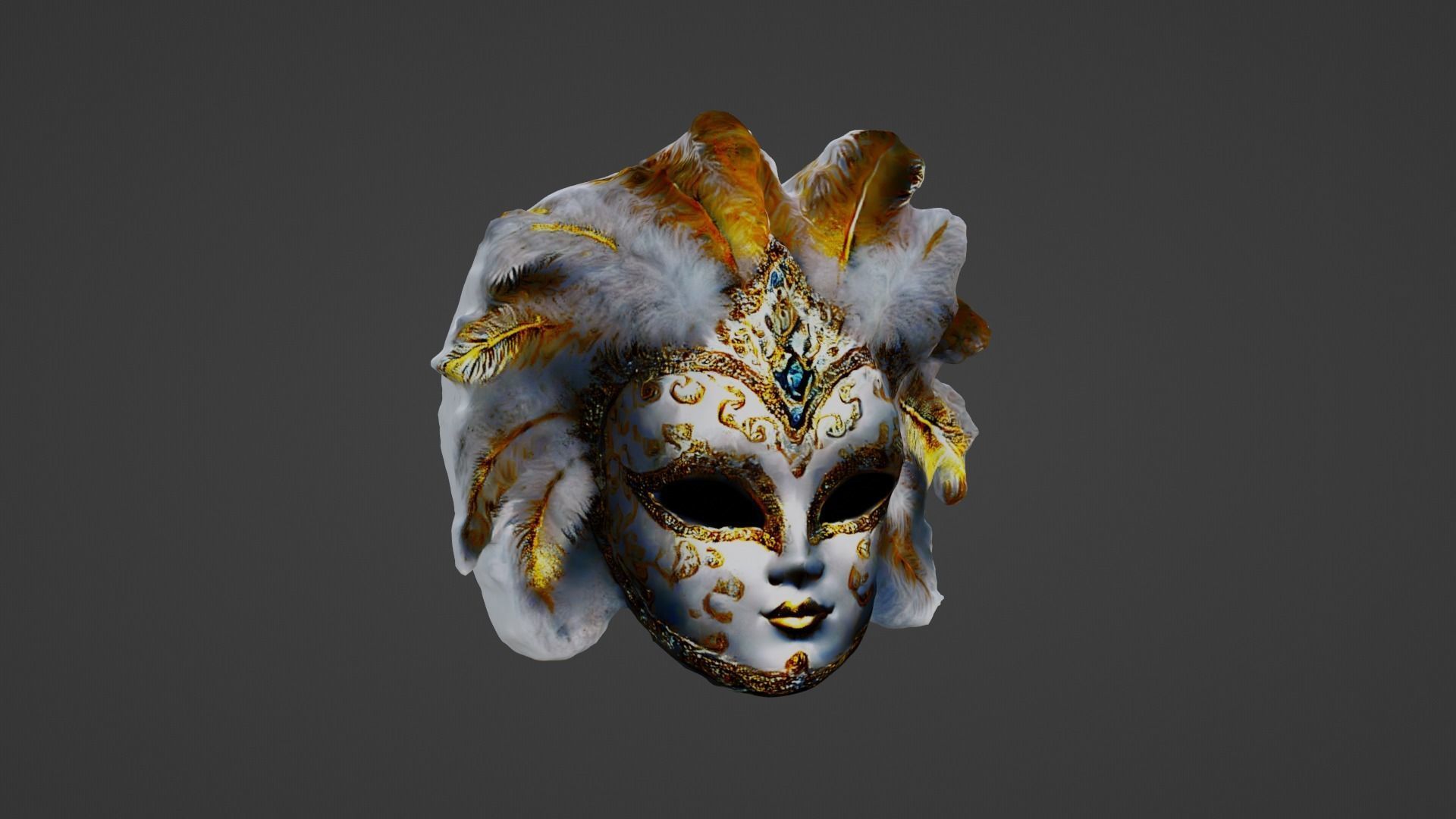 Halloween Mask Low-poly 3D model_3