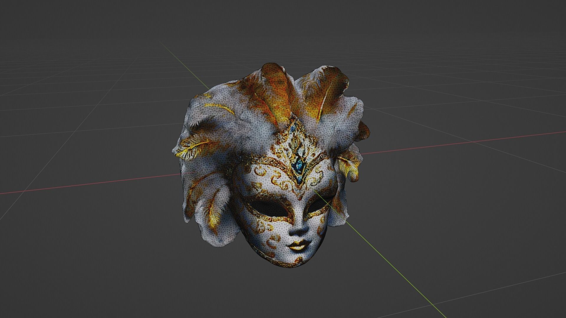 Halloween Mask Low-poly 3D model_8