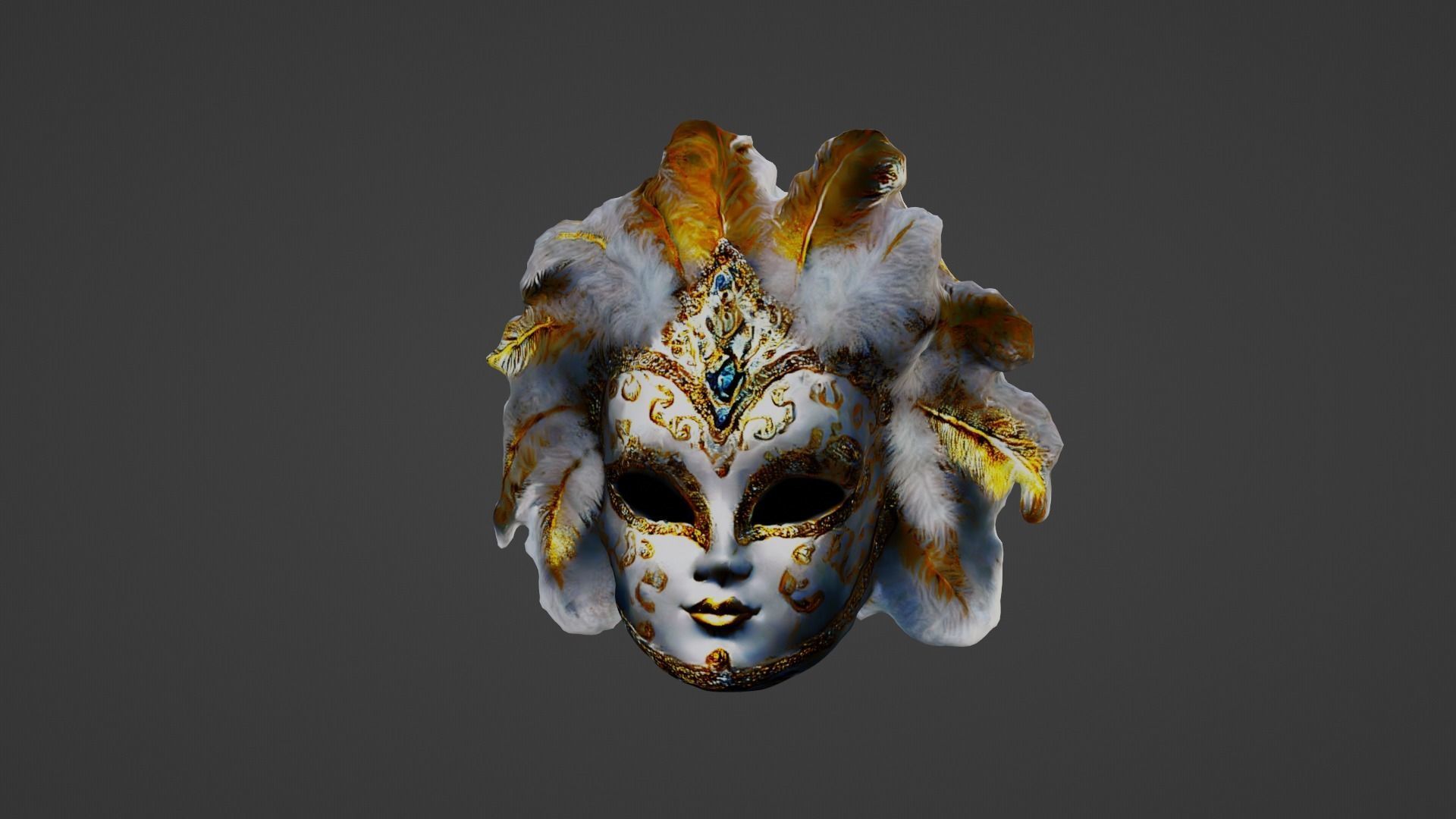 Halloween Mask Low-poly 3D model_4