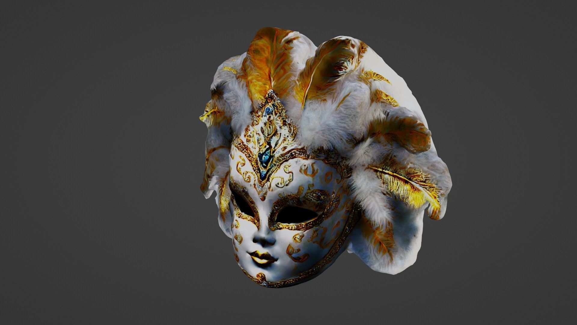 Halloween Mask Low-poly 3D model_2
