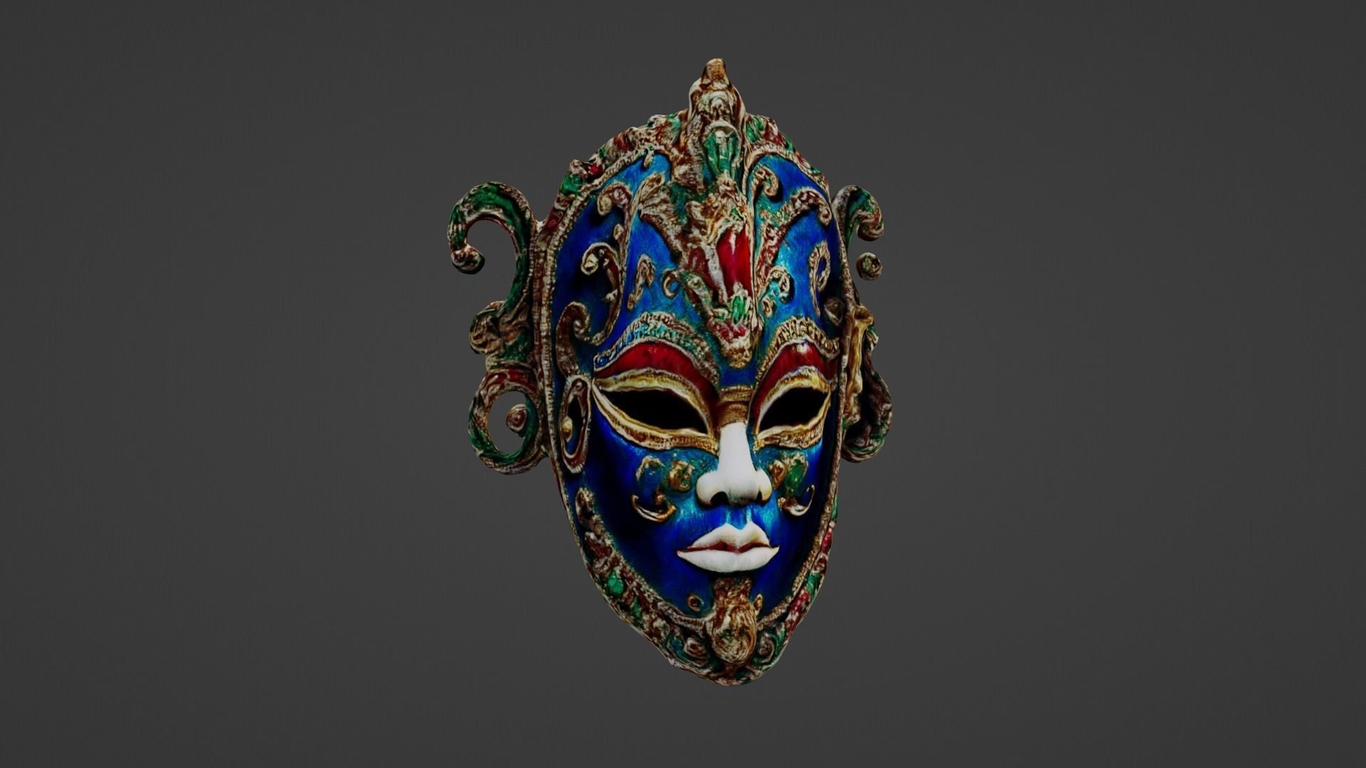 Halloween Mask Low-poly 3D model_7