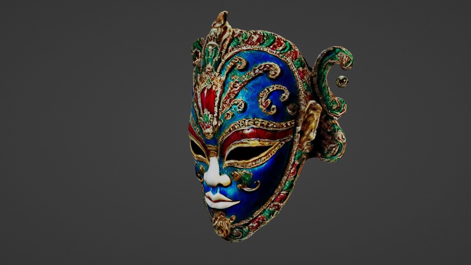Halloween Mask Low-poly 3D model_2