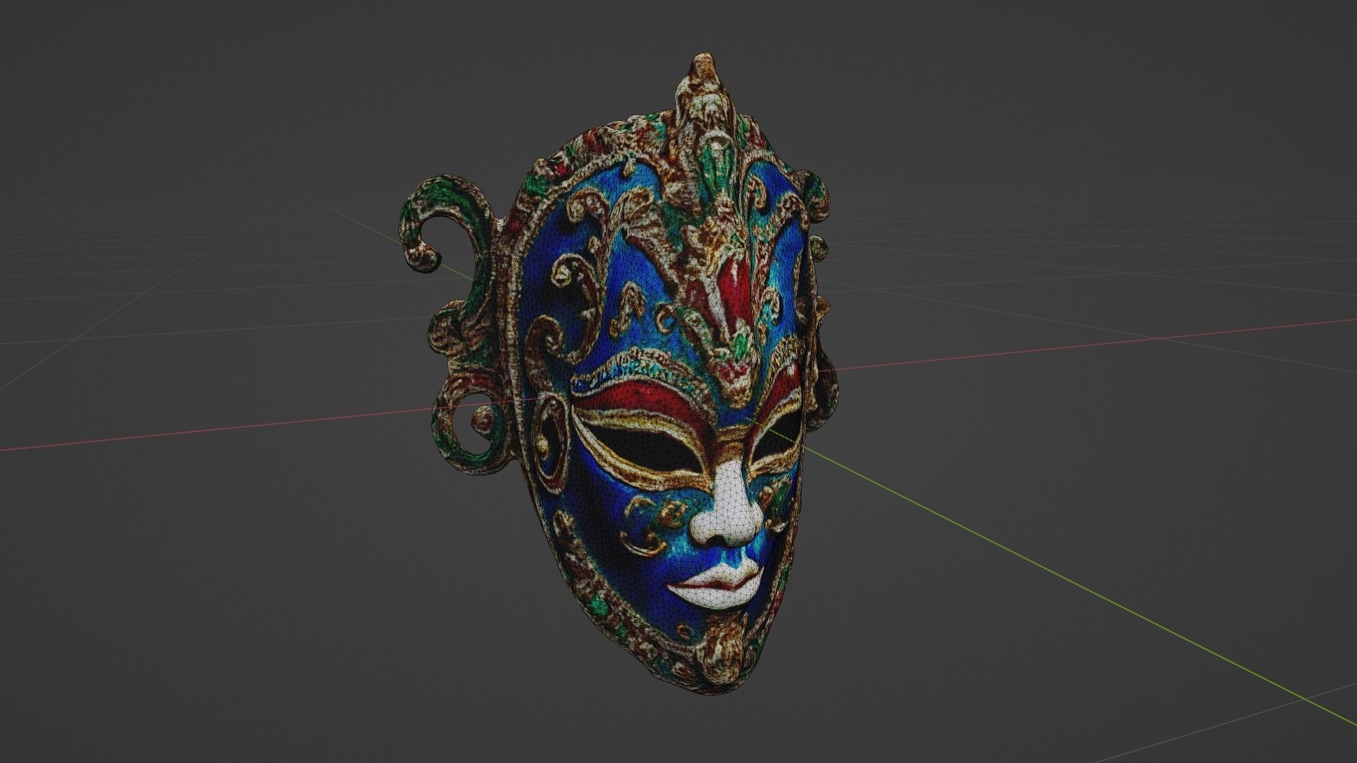 Halloween Mask Low-poly 3D model_8