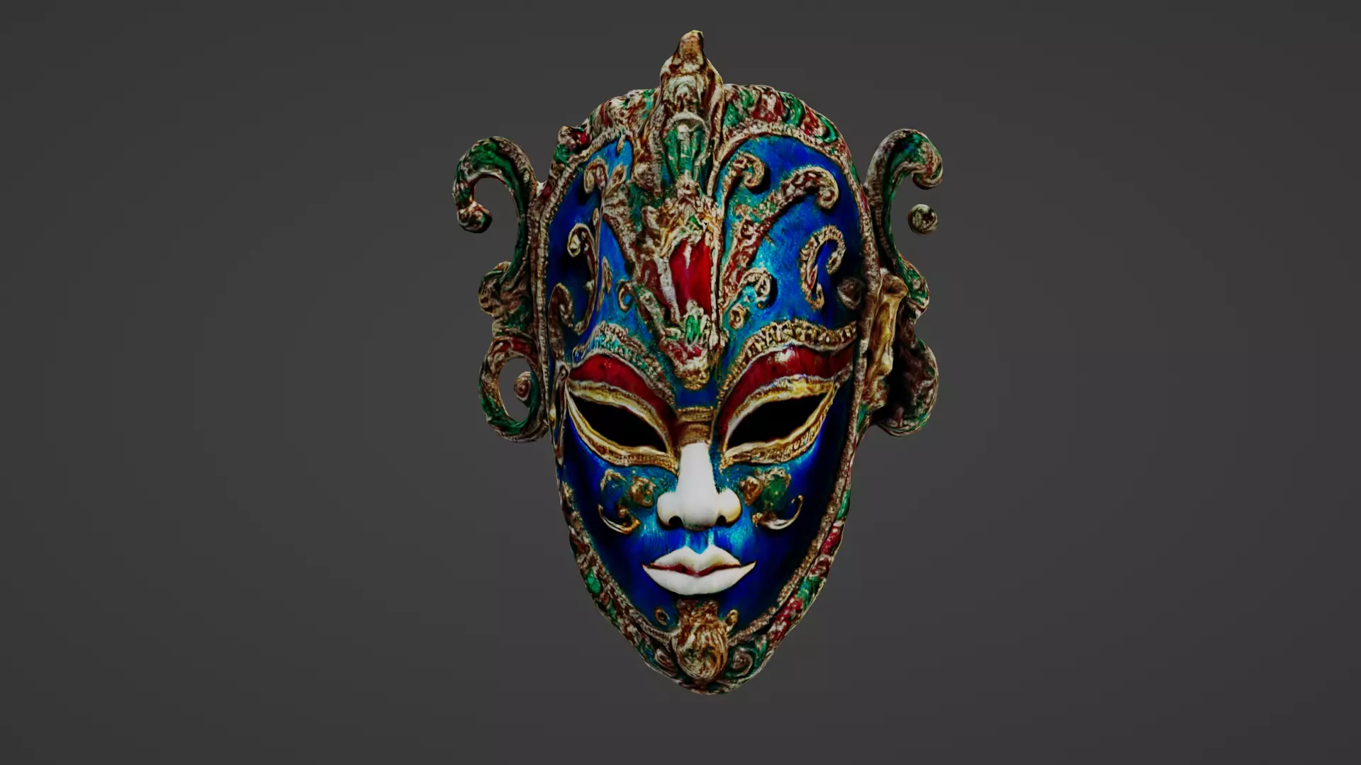 Halloween Mask Low-poly 3D model_0