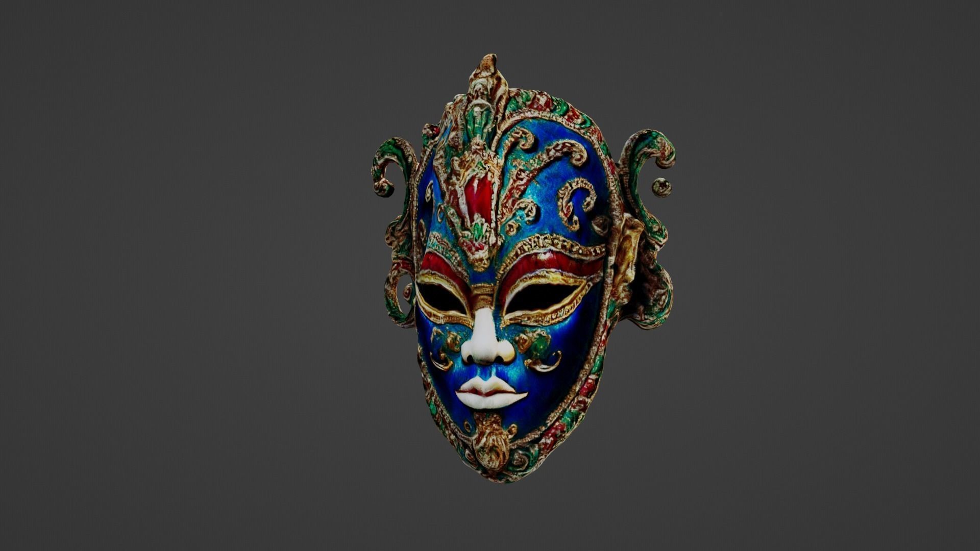 Halloween Mask Low-poly 3D model_4