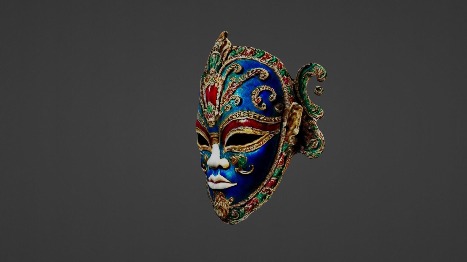 Halloween Mask Low-poly 3D model_6